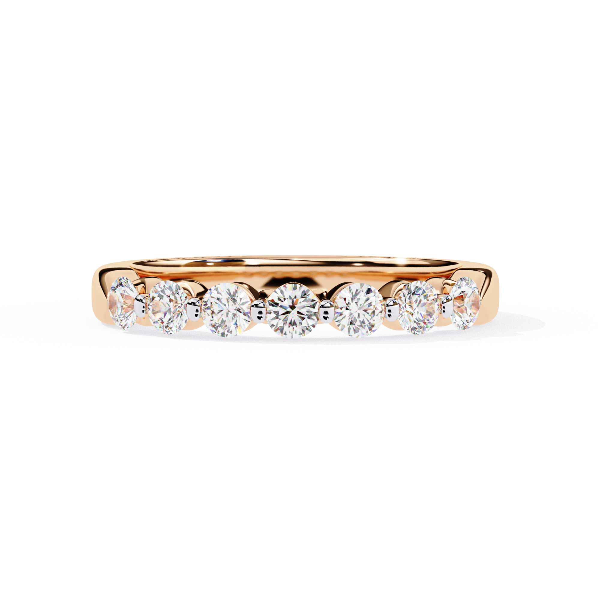 Elegant 0.52 Carat Round Lab Diamond Half Wedding Band