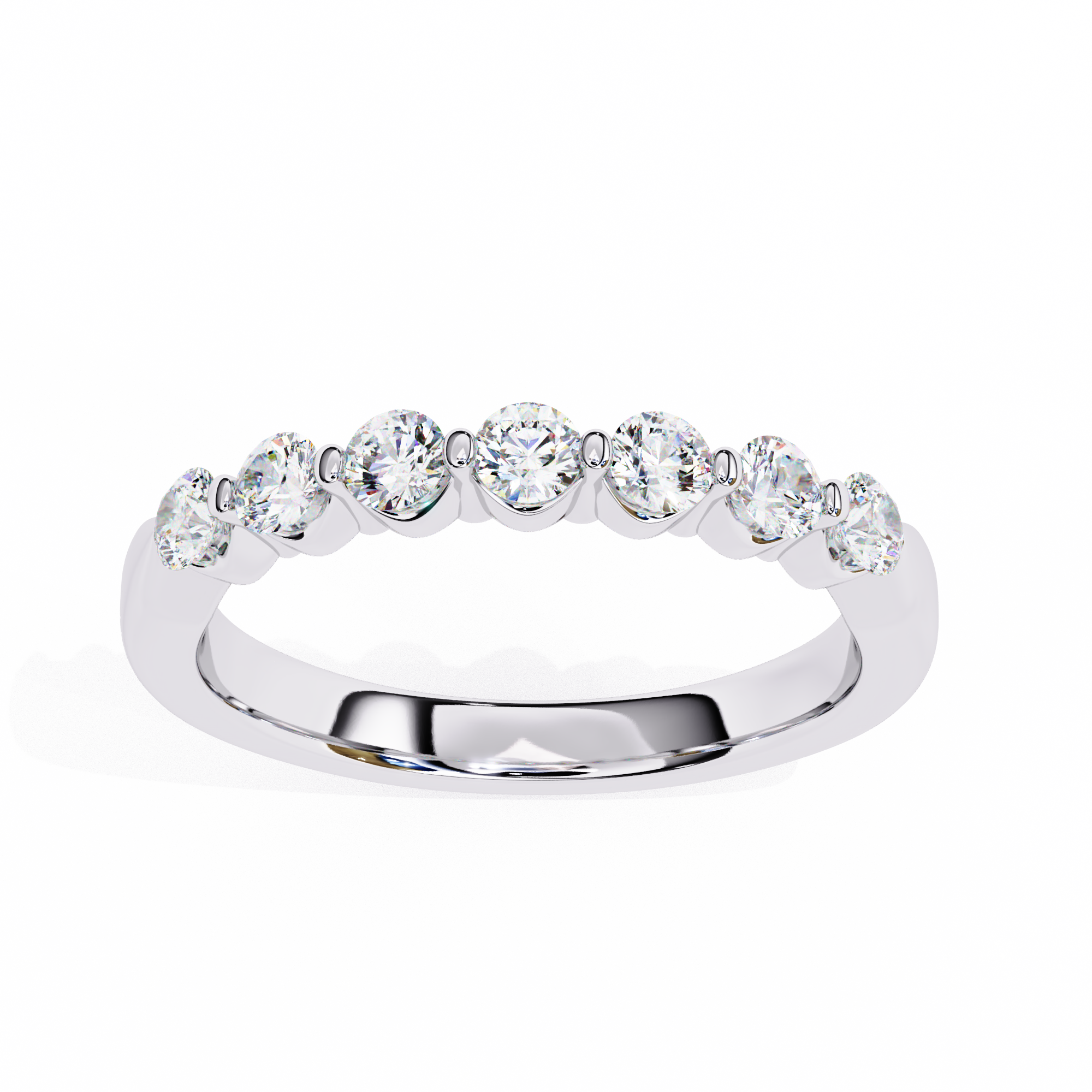 Elegant 0.52 Carat Round Lab Diamond Half Wedding Band