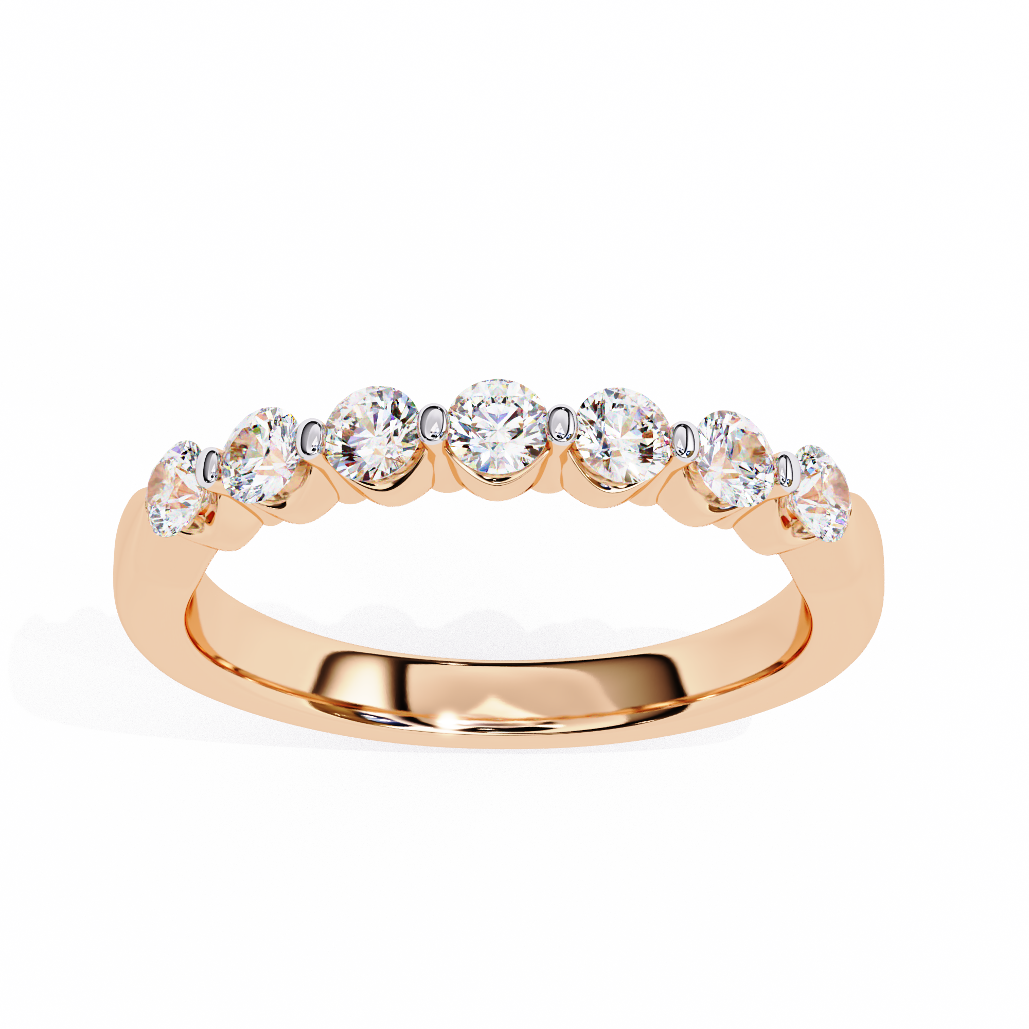 Elegant 0.52 Carat Round Lab Diamond Half Wedding Band