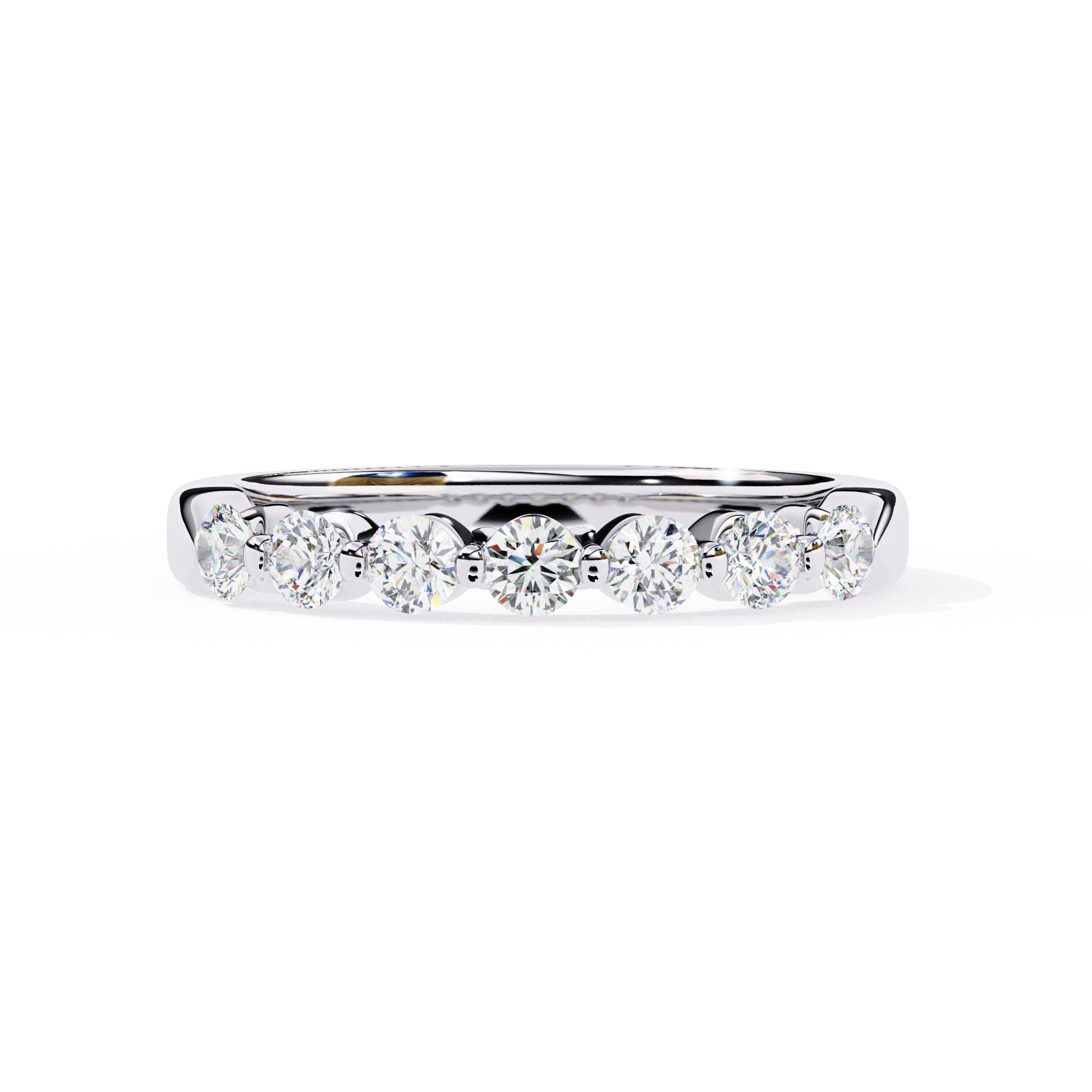 Elegant 0.52 Carat Round Lab Diamond Half Wedding Band