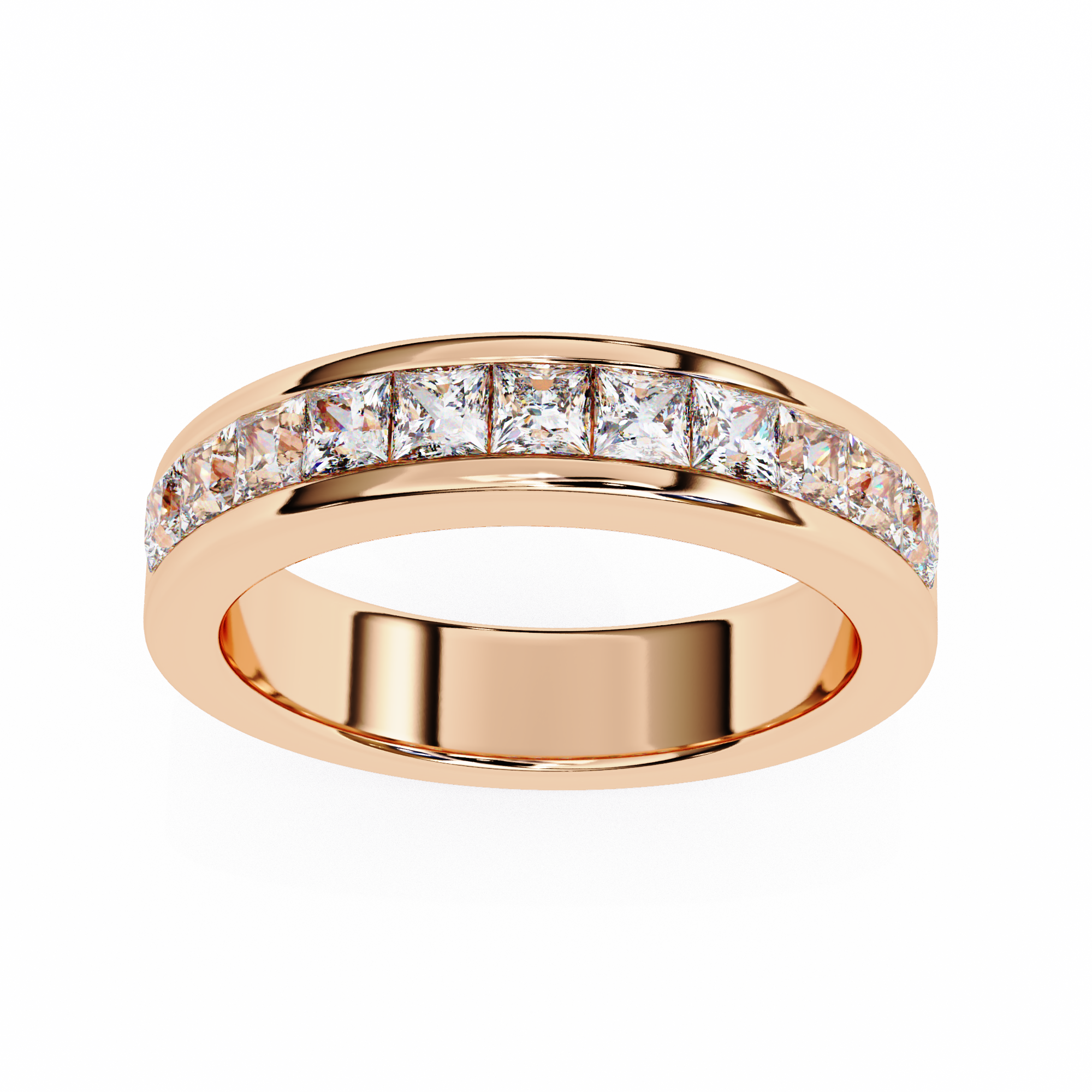 Solitairekart 1.07ct Natural Diamond Regal Princess Band - HI Color, VS-SI Clarity