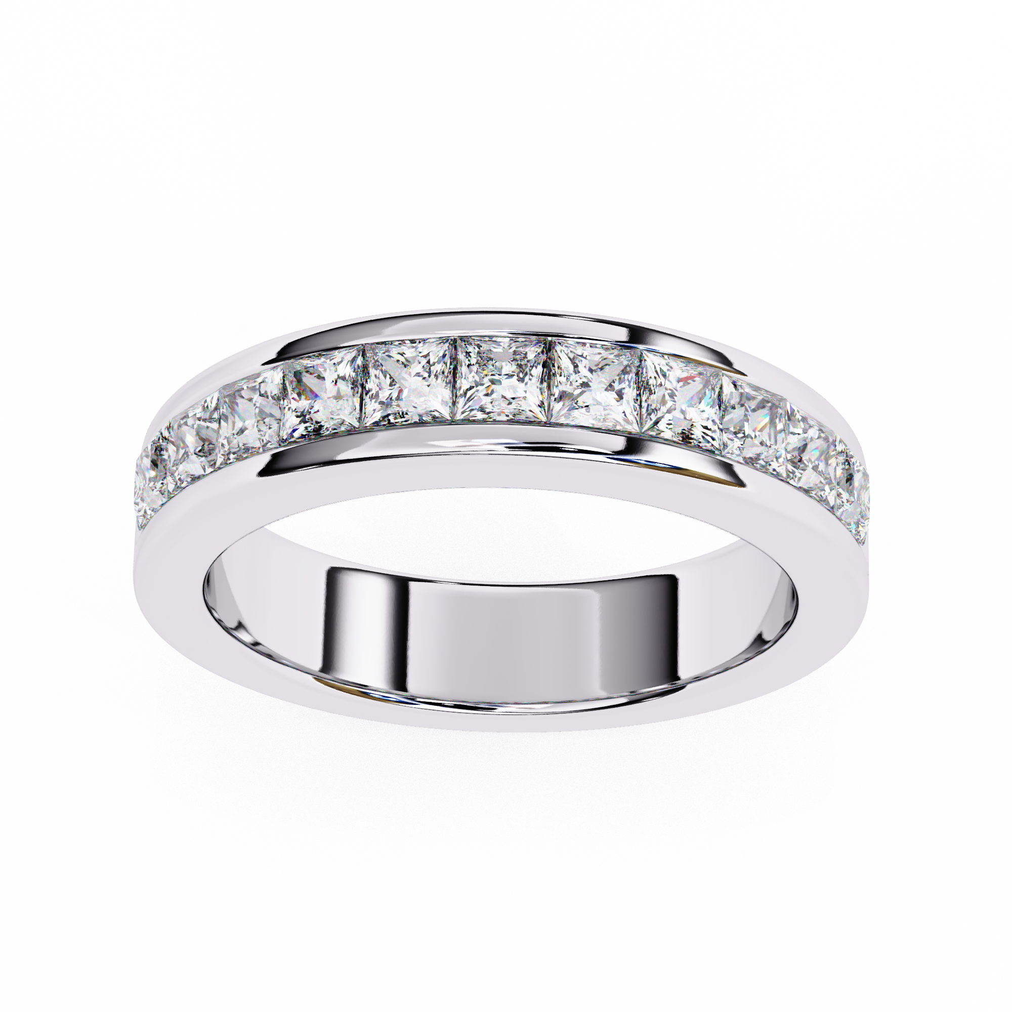 Solitairekart 1.07ct Natural Diamond Regal Princess Band - HI Color, VS-SI Clarity