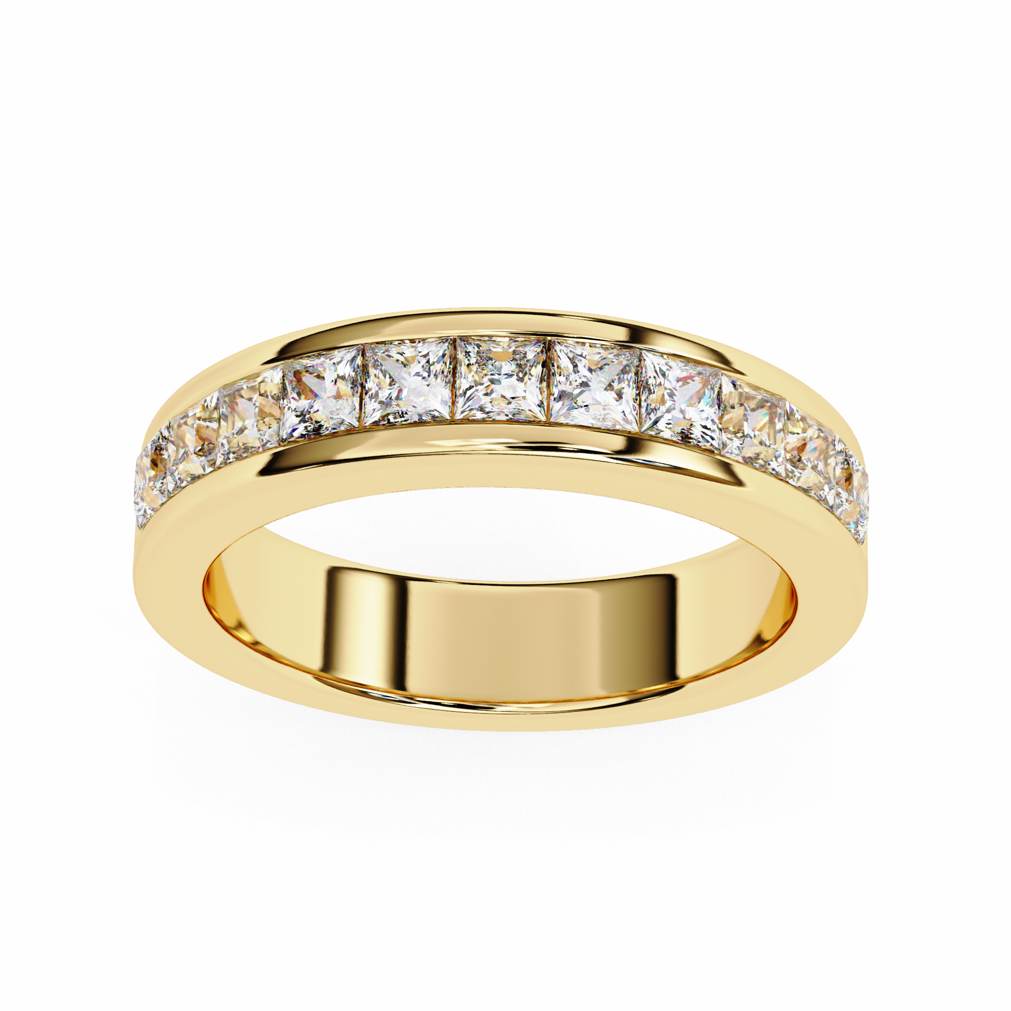Solitairekart 1.07ct Natural Diamond Regal Princess Band - HI Color, VS-SI Clarity