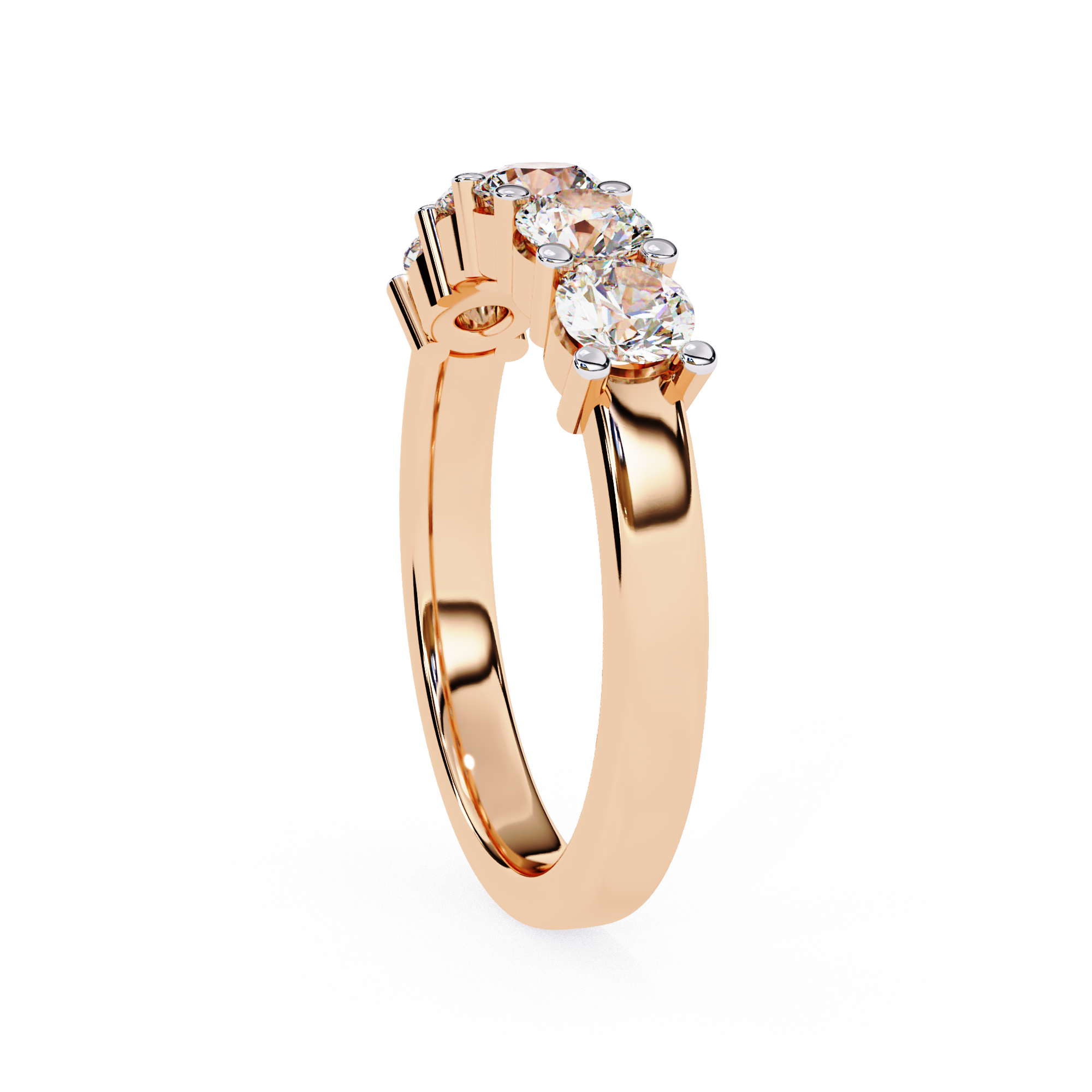 1.03 Ct Natural Diamond Row Band - HI Color, VS-SI Clarity