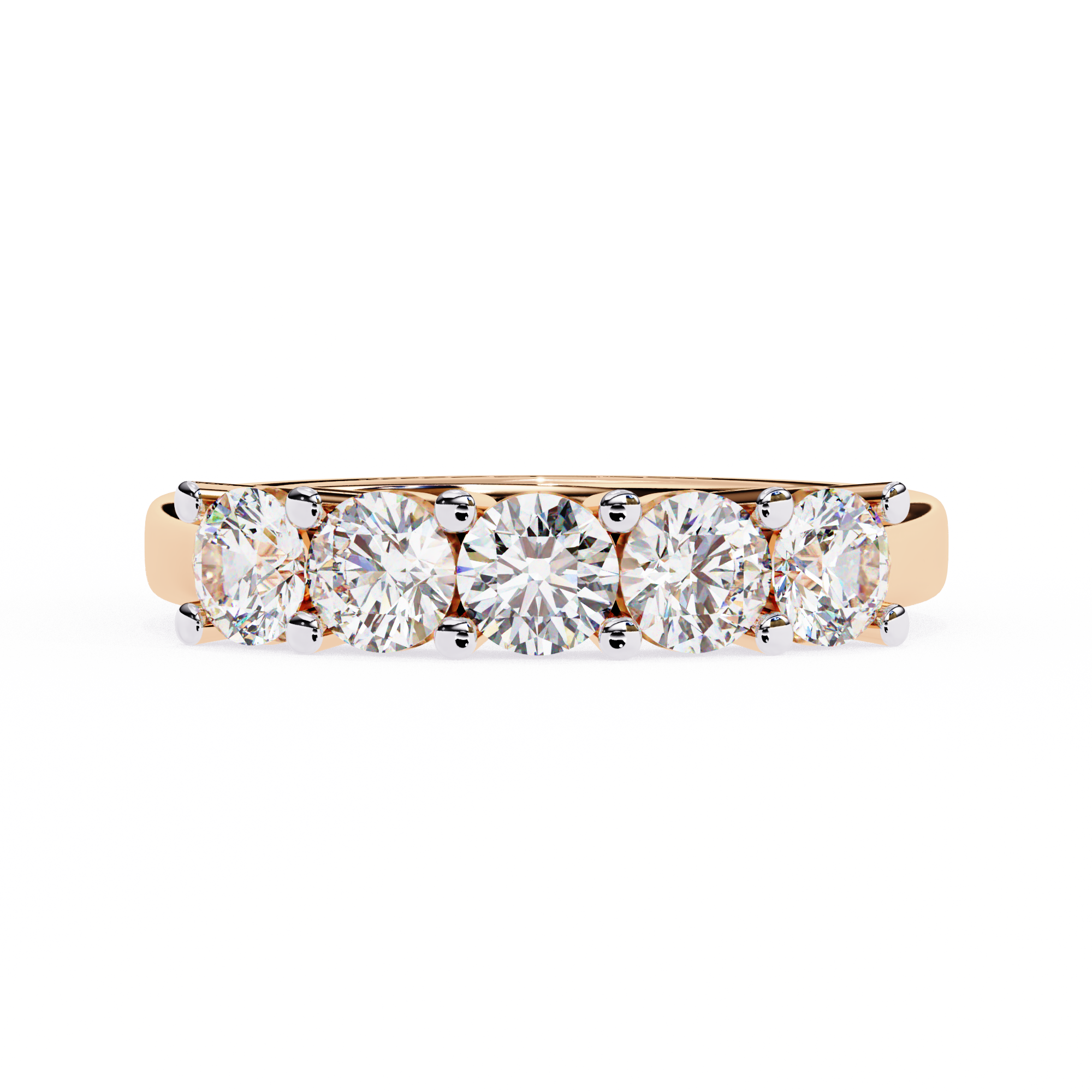 Elegant 1.03 Carat Round Lab Grown Diamond Half Wedding Band