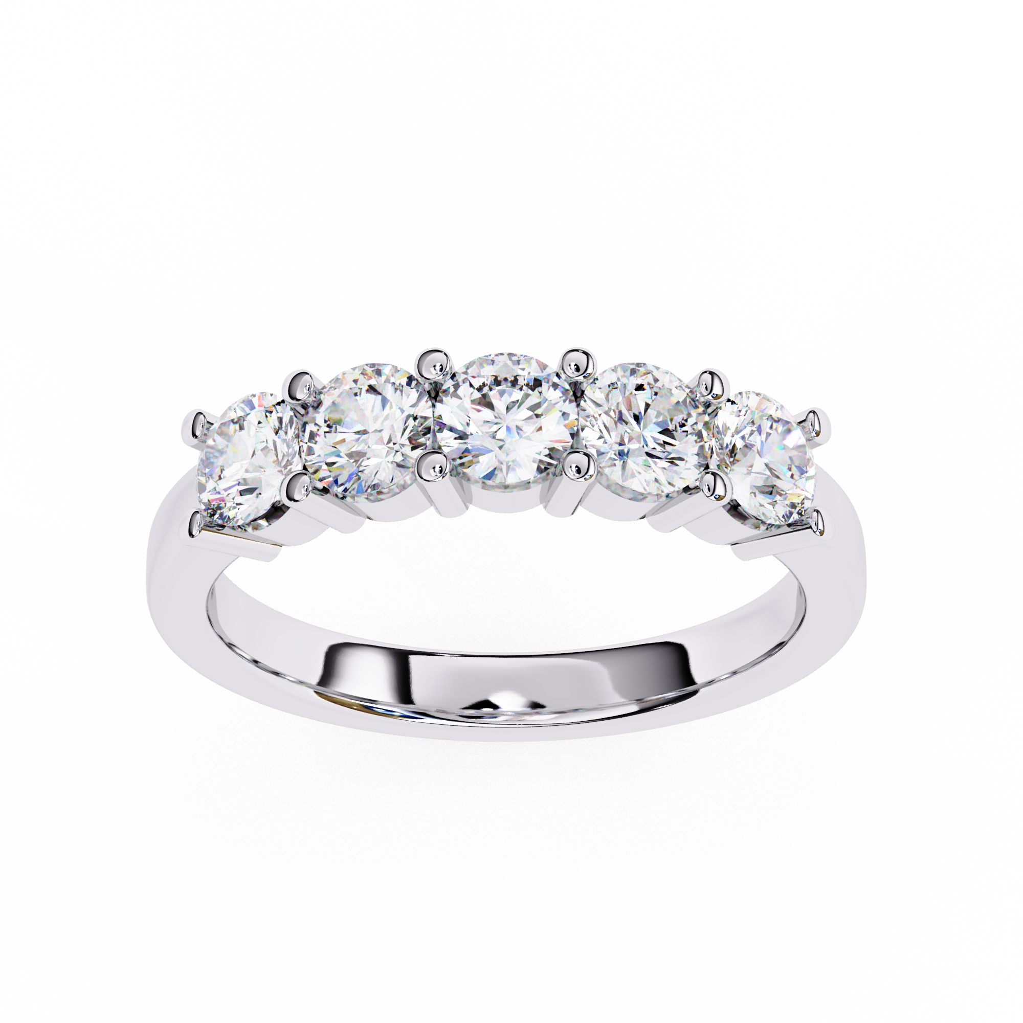 Elegant 1.03 Carat Round Lab Grown Diamond Half Wedding Band