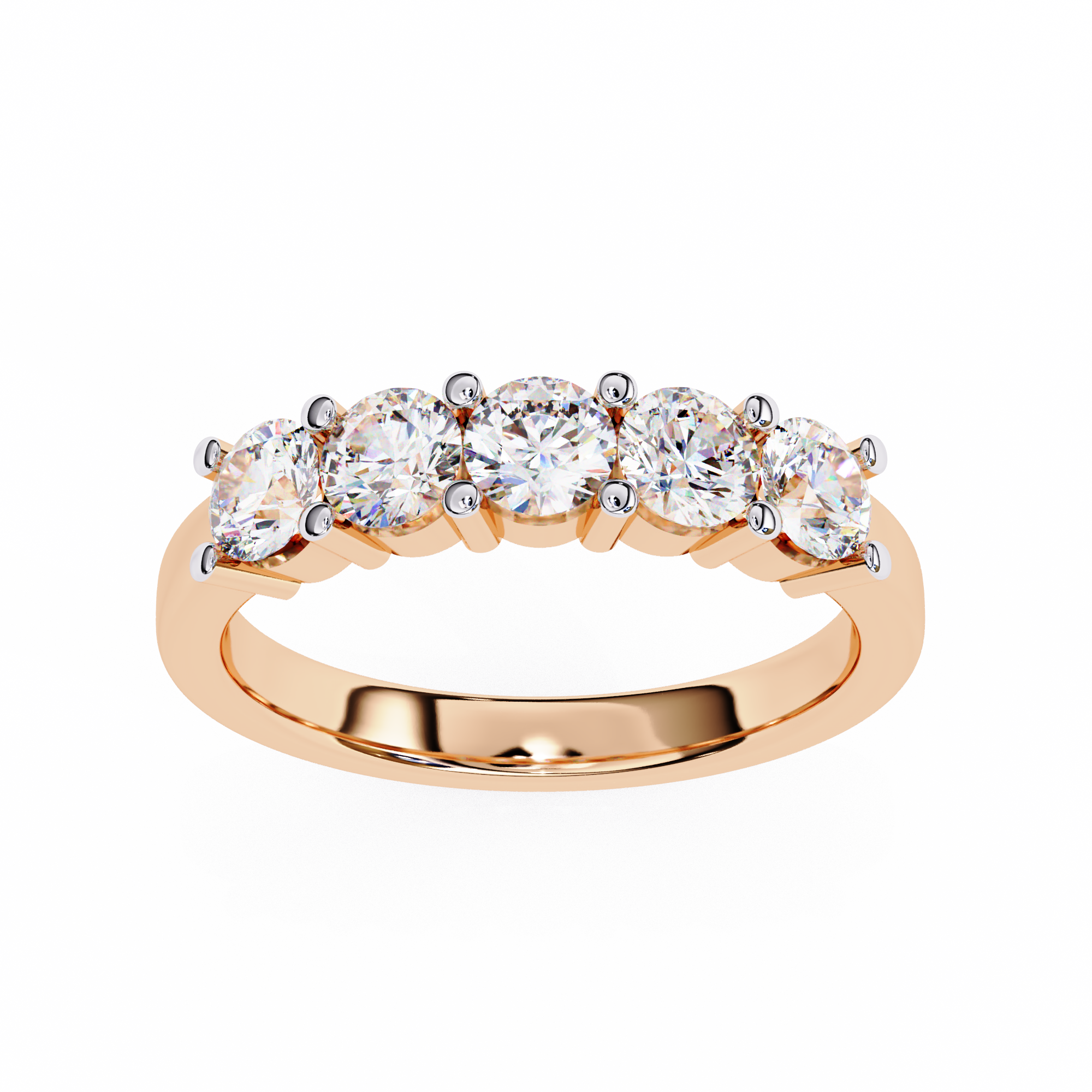 Elegant 1.03 Carat Round Lab Grown Diamond Half Wedding Band