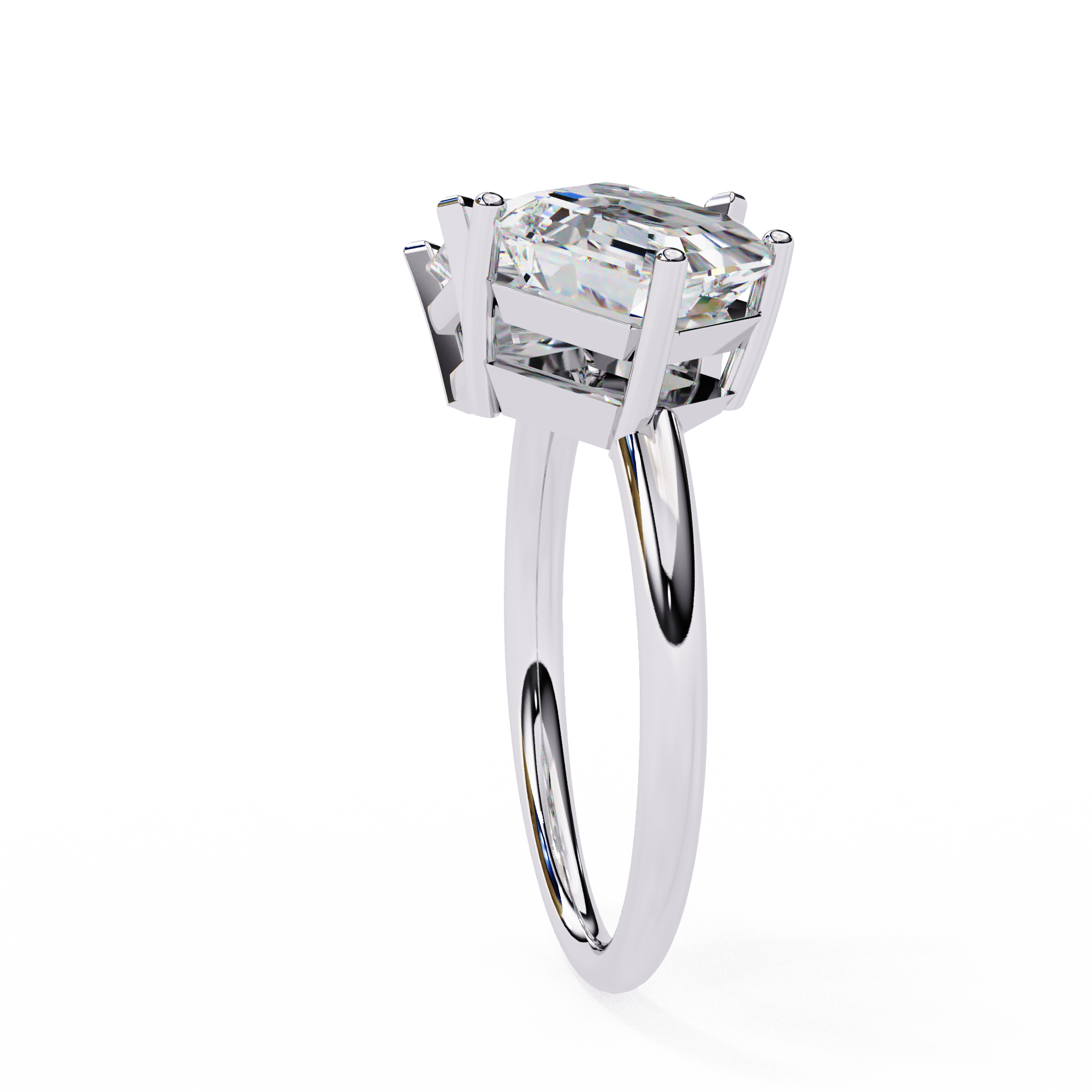 Luxury 4.18 Carat Radiant & Asscher Lab Grown Diamond Engagement Ring