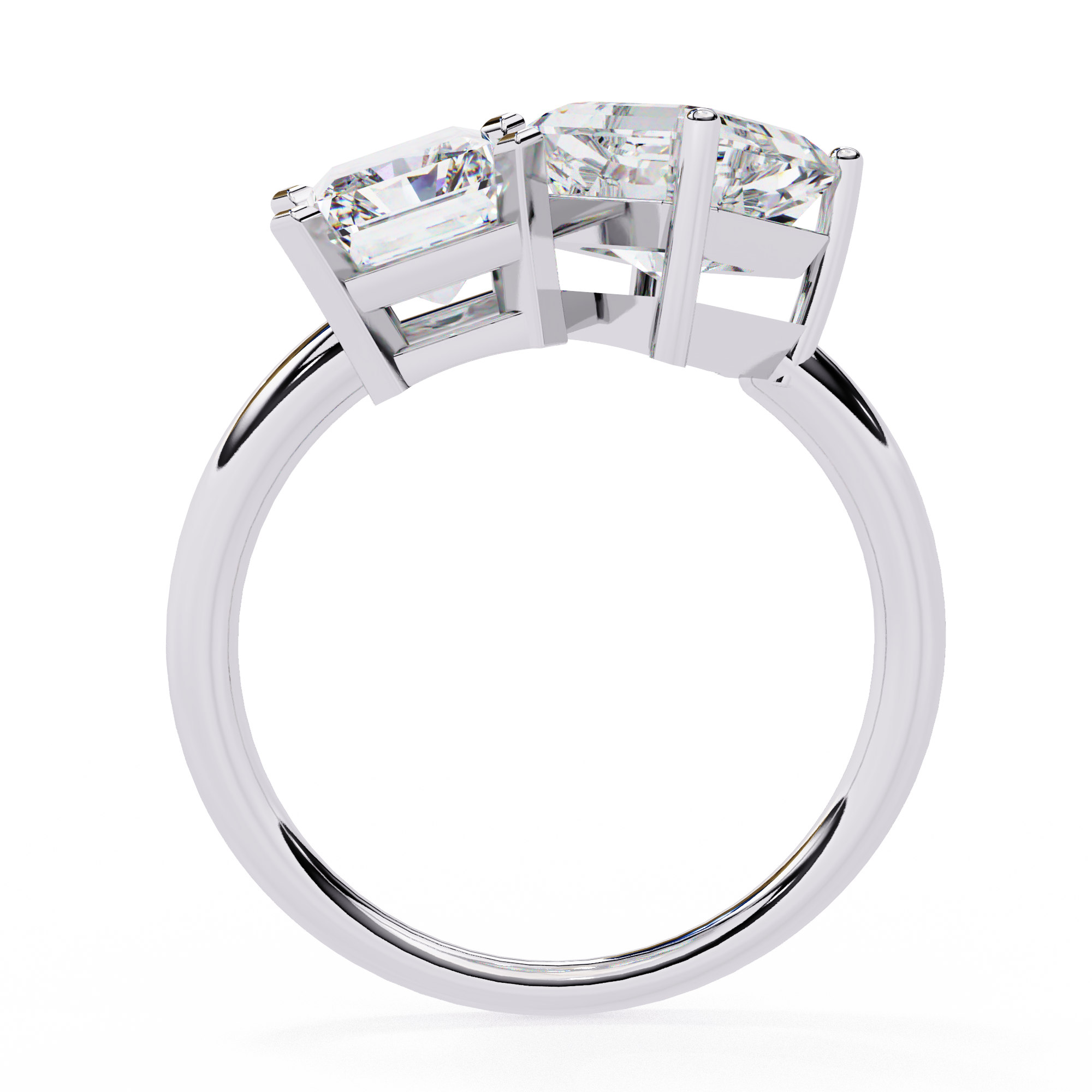 Luxury 4.18 Carat Radiant & Asscher Lab Grown Diamond Engagement Ring