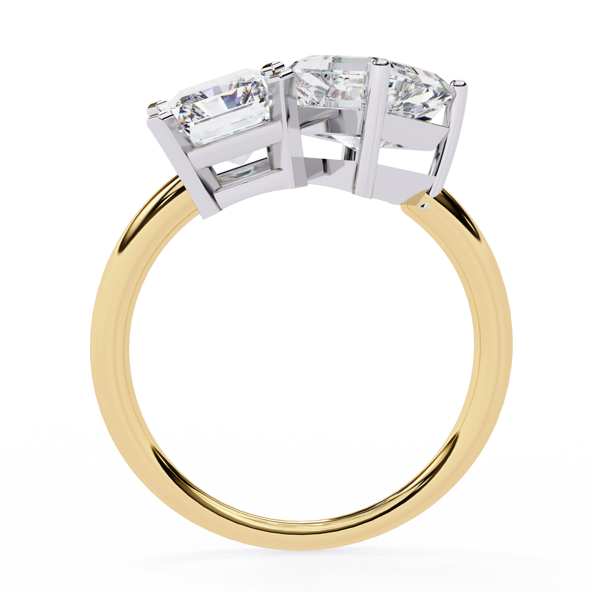 Luxury 4.18 Carat Radiant & Asscher Lab Grown Diamond Engagement Ring