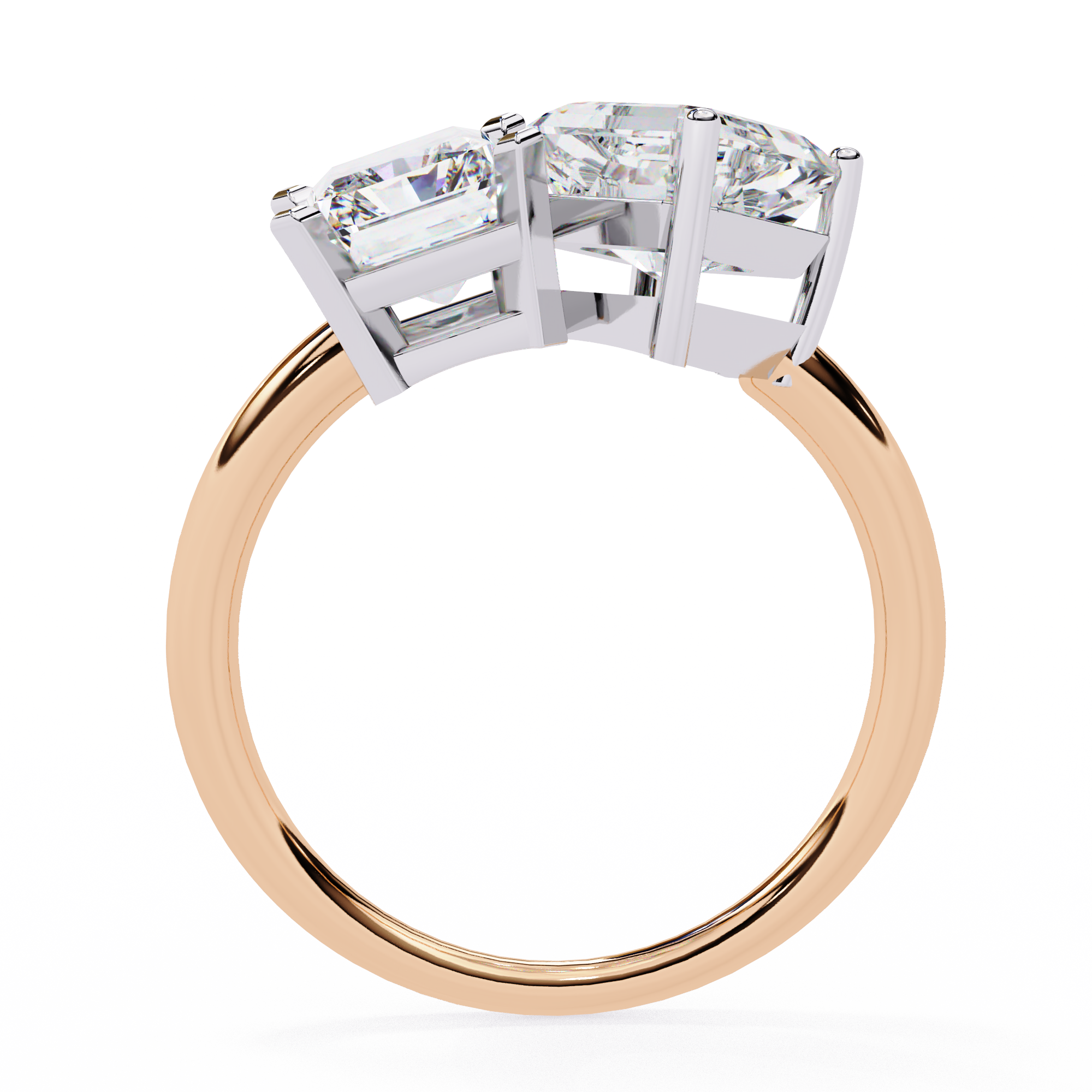 Luxury 4.18 Carat Radiant & Asscher Lab Grown Diamond Engagement Ring