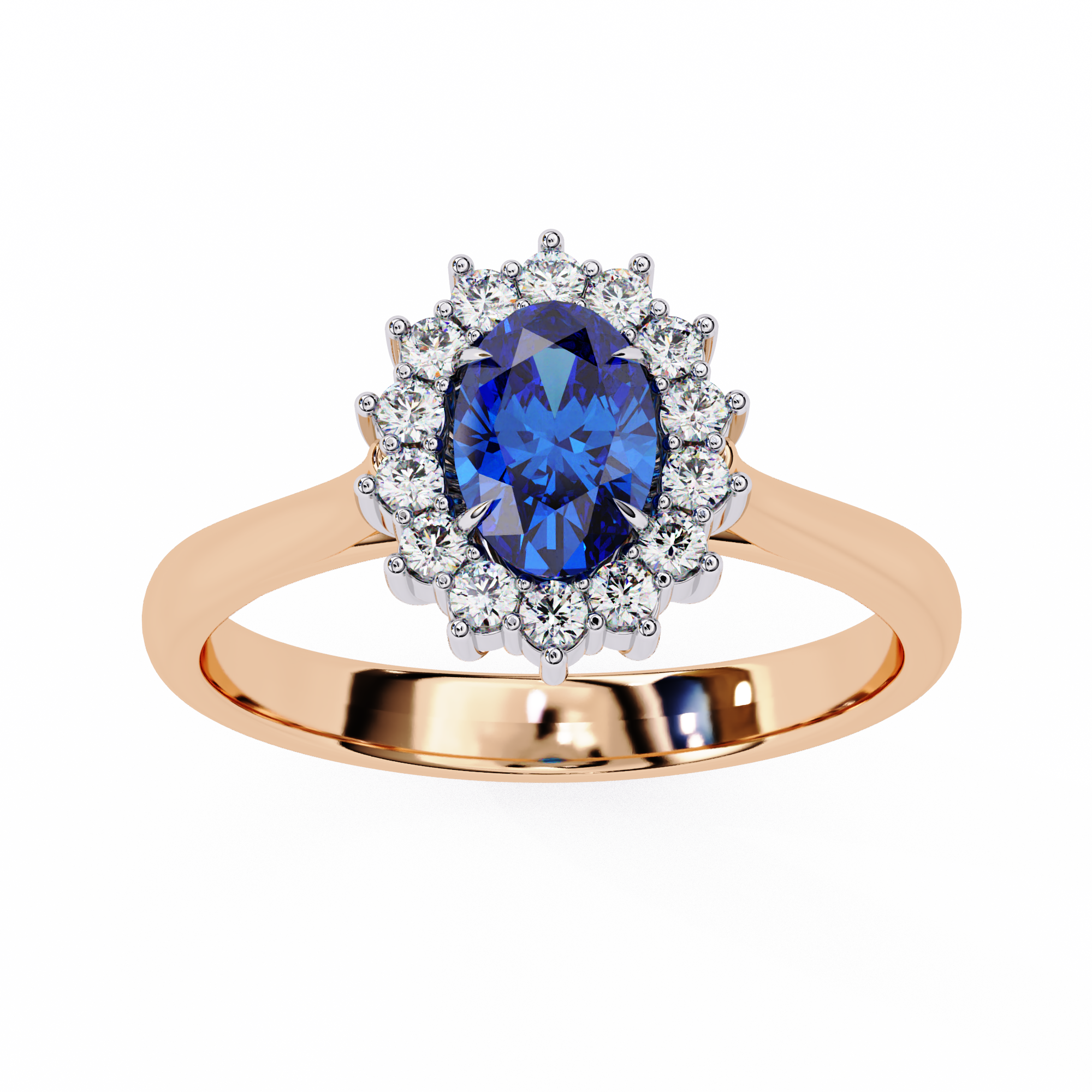0.63 Carat Oval Shape Lab Grown Diamond Halo Engagement Ring