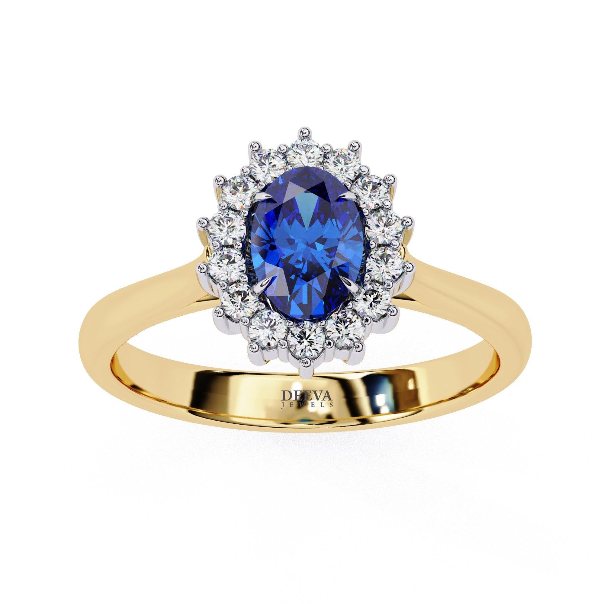0.63 Carat Oval Shape Lab Grown Diamond Halo Engagement Ring
