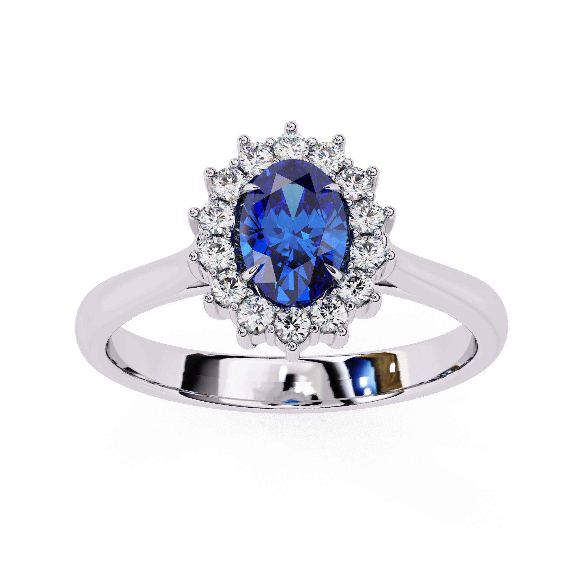 0.63 Carat Oval Shape Lab Grown Diamond Halo Engagement Ring