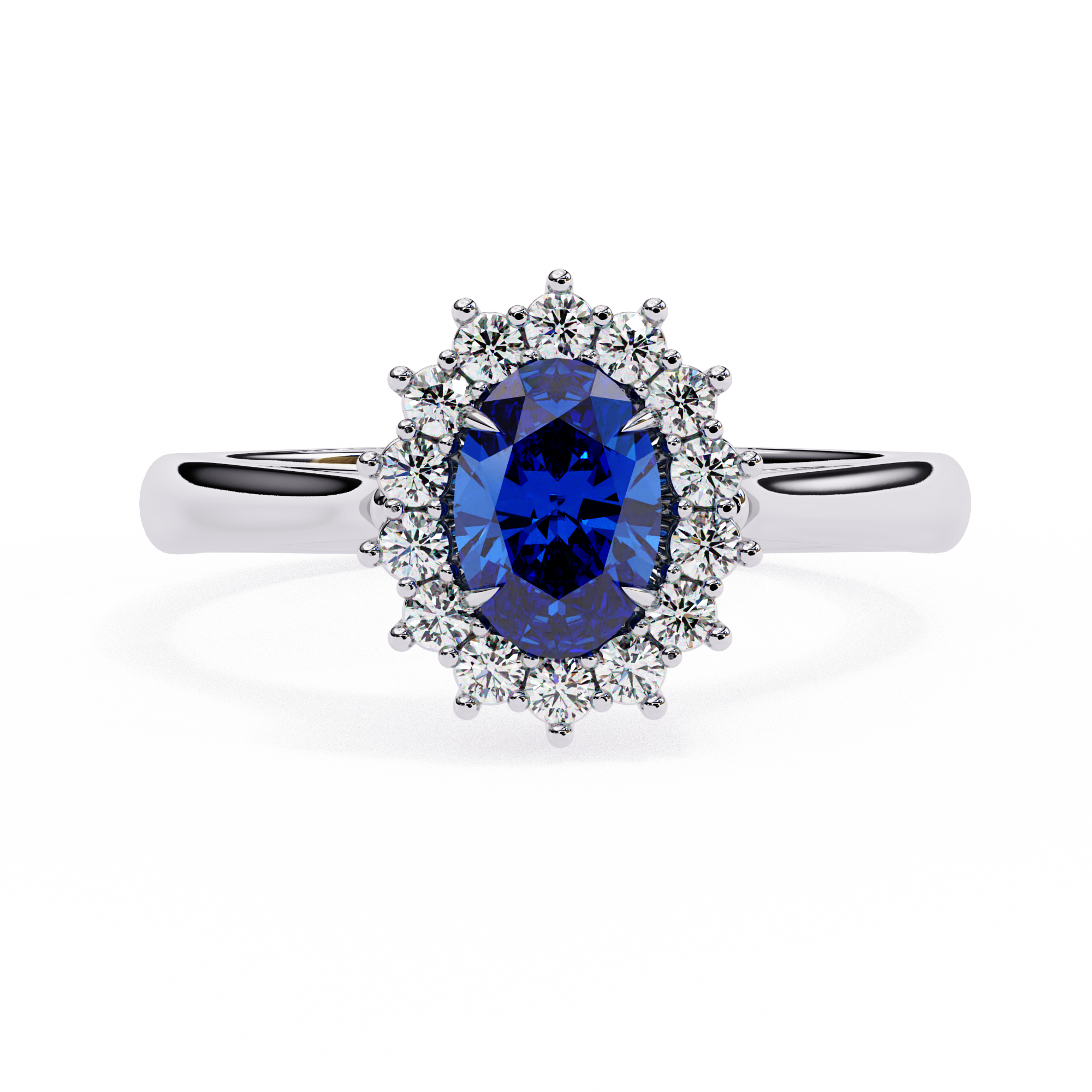 0.63 Carat Oval Shape Lab Grown Diamond Halo Engagement Ring