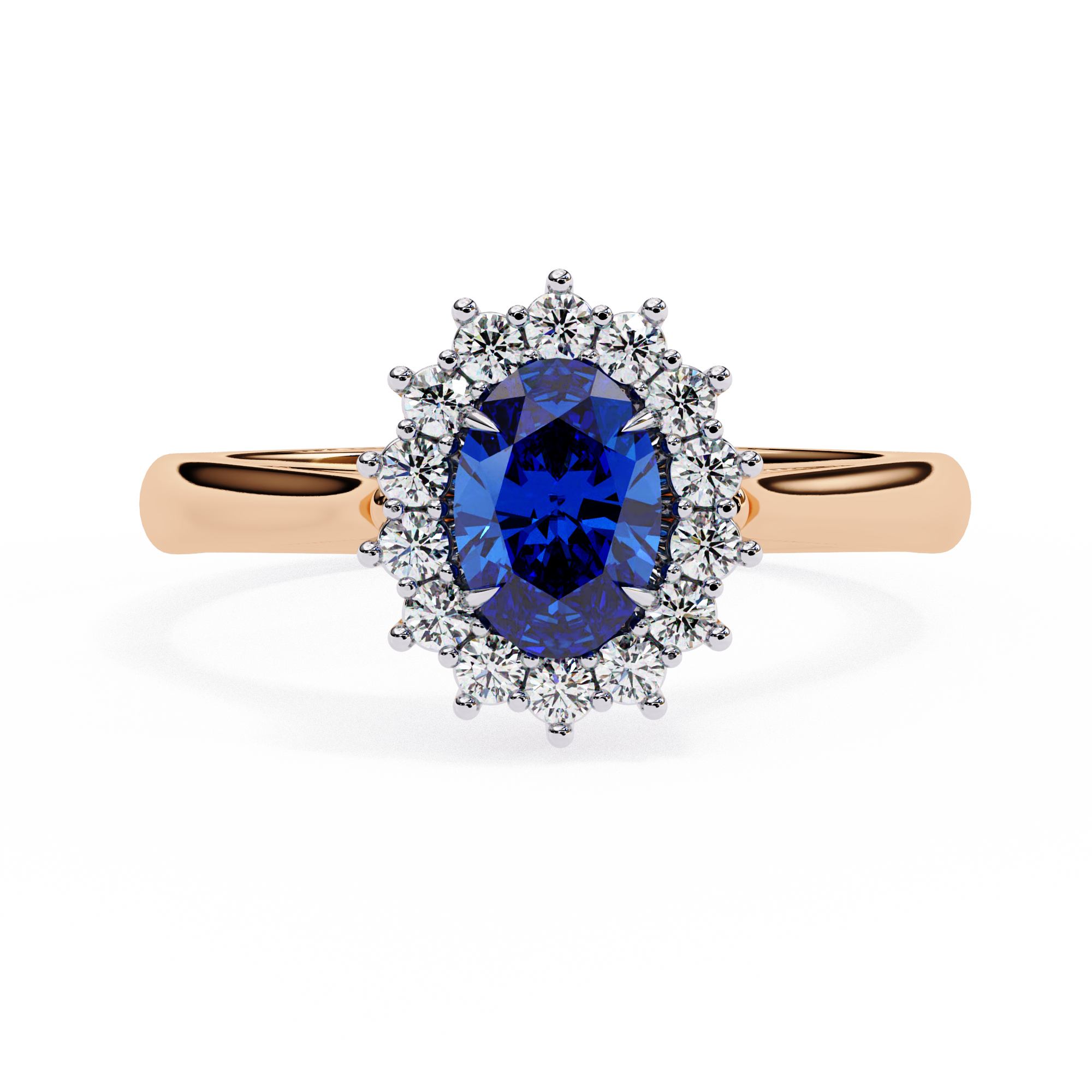 0.63 Carat Oval Shape Lab Grown Diamond Halo Engagement Ring