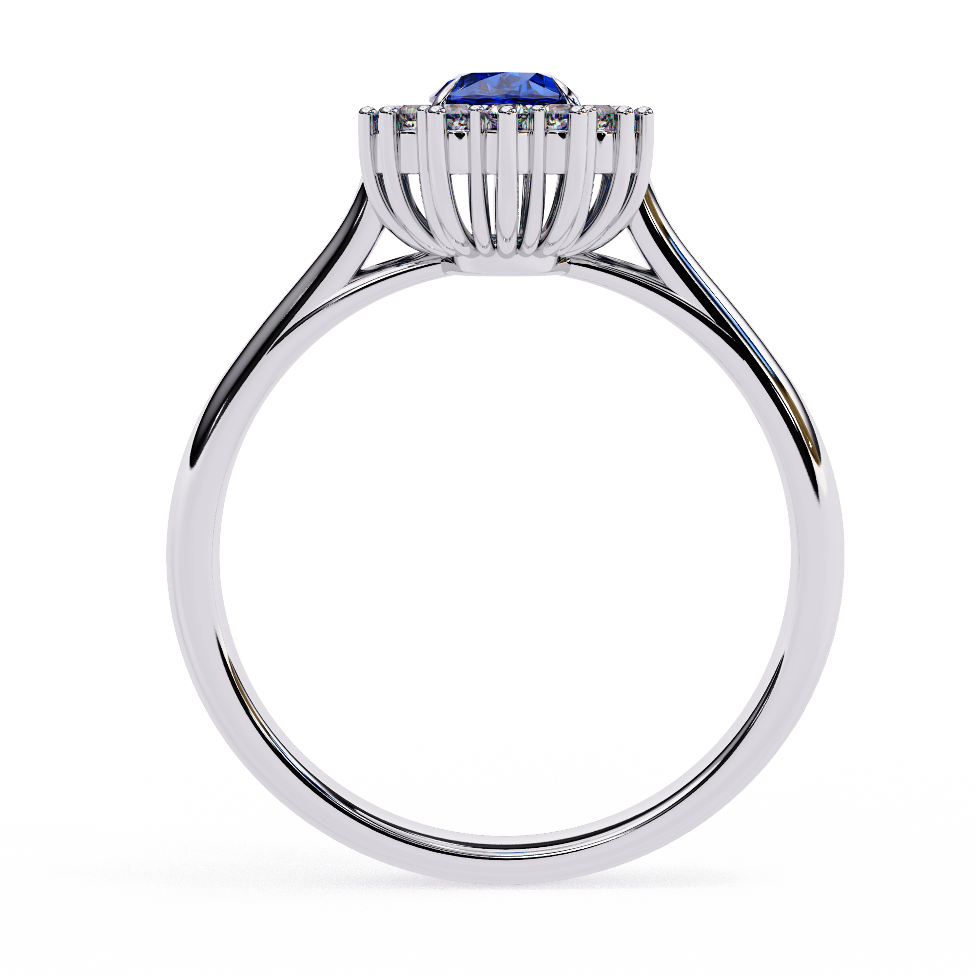 0.63 Carat Oval Shape Lab Grown Diamond Halo Engagement Ring