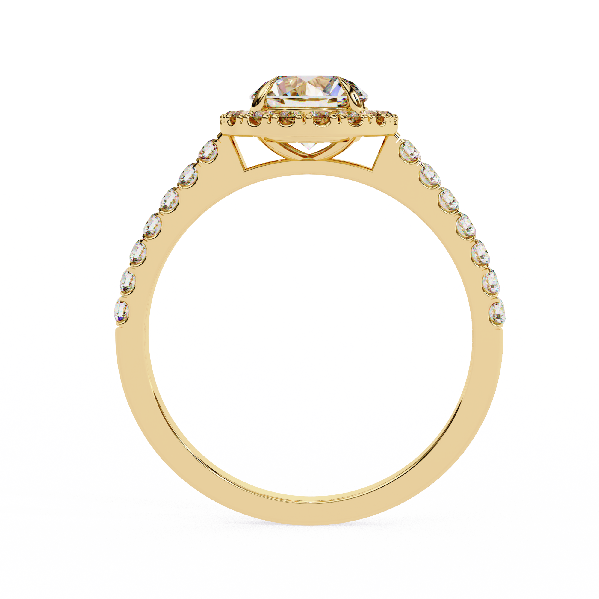 Elegant 1.71 Carat Round Lab Grown Diamond Halo Engagement Ring