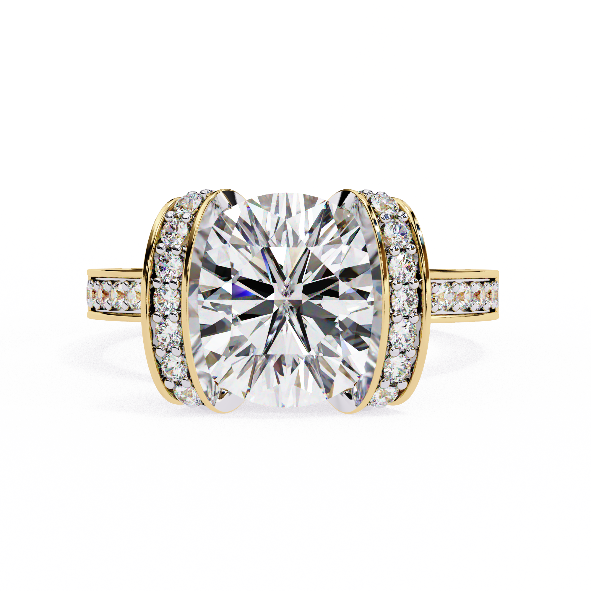 3.3 Carat Round Shape Lab Grown Diamond Halo Engagement Ring