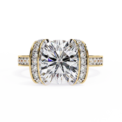 3.3 Carat Round Shape Lab Grown Diamond Halo Engagement Ring