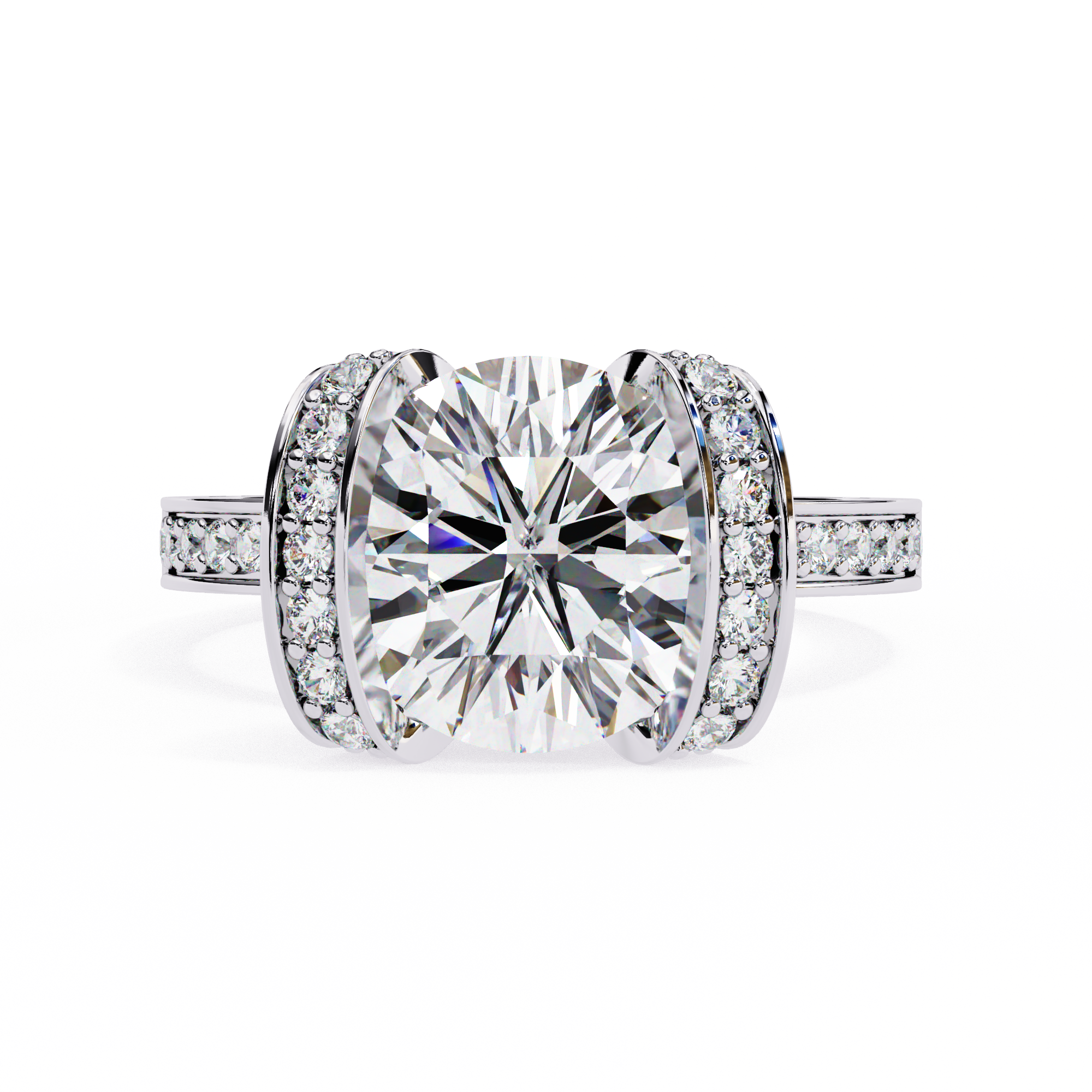 3.3 Carat Round Shape Lab Grown Diamond Halo Engagement Ring