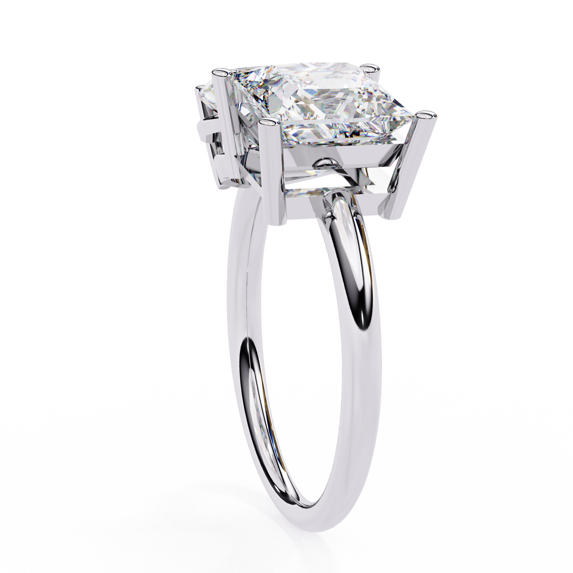 Buy 4.30ct Princess Cut Natural Diamond Ring Solitairekart