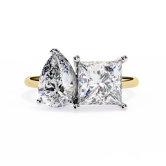 Solitairekart 4.30ct Princess Cut Natural Diamond Ring - H Color, VS1 Clarity