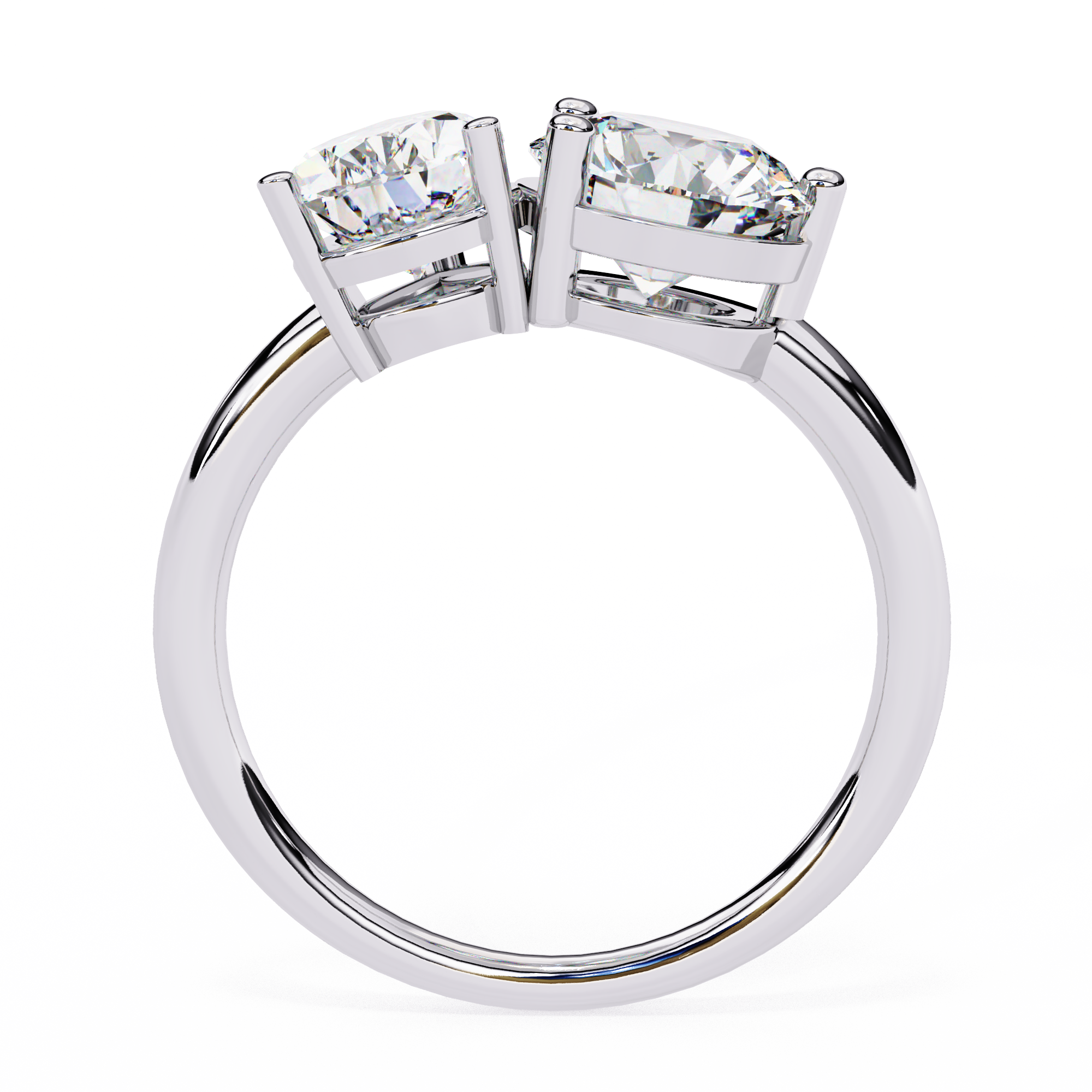 3.8 Carat Pear & Round Cut Lab Grown Diamond Engagement Ring