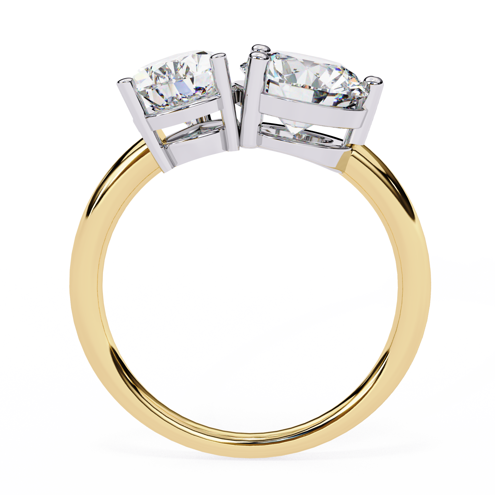 3.8 Carat Pear & Round Cut Lab Grown Diamond Engagement Ring