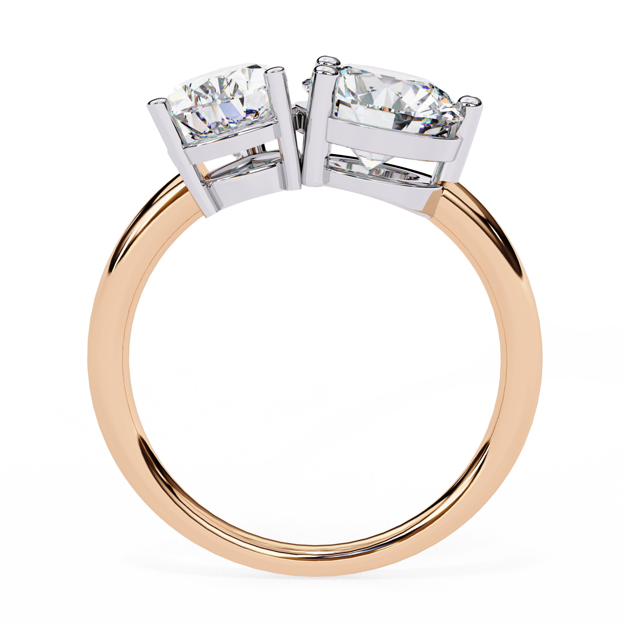 3.8 Carat Pear & Round Cut Lab Grown Diamond Engagement Ring