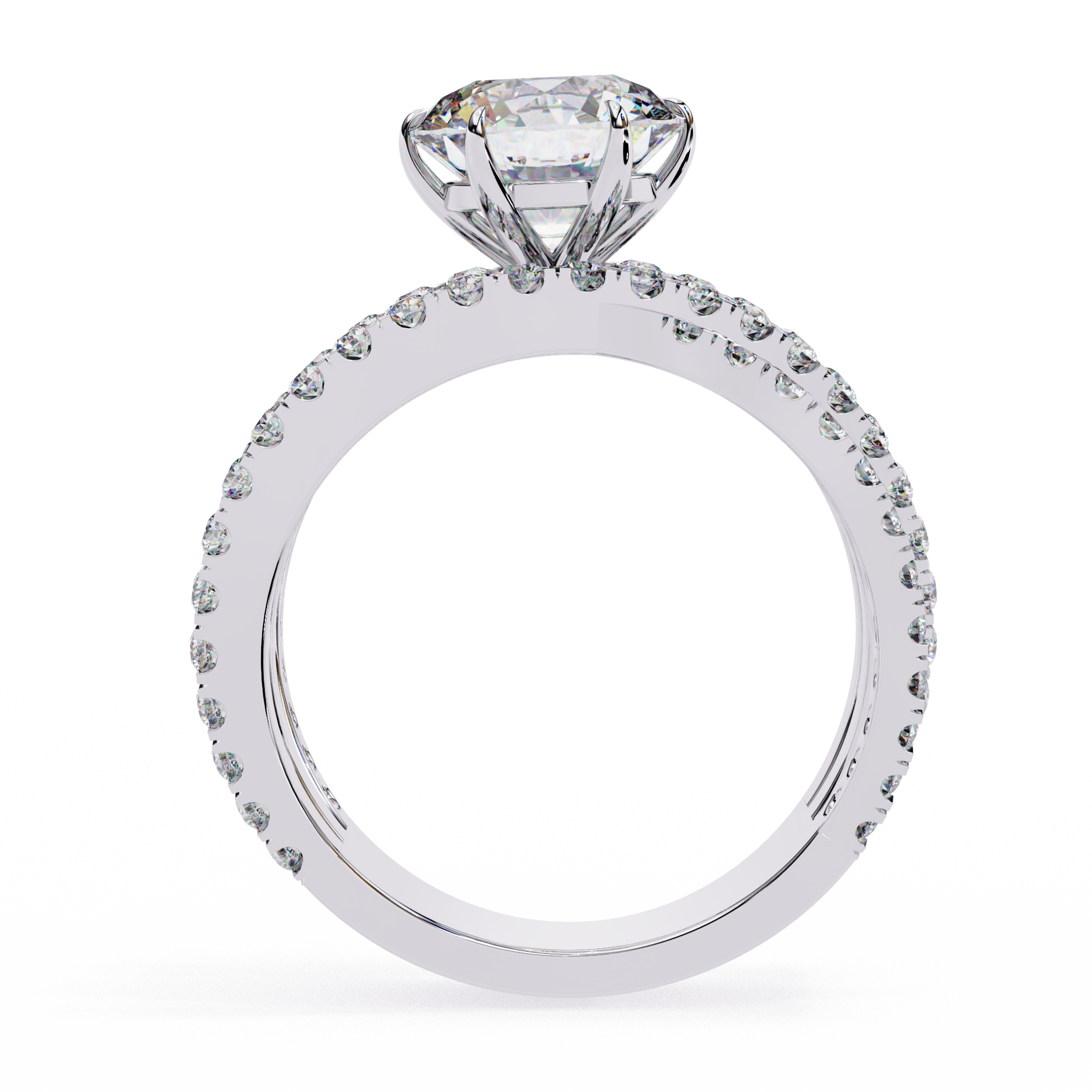 1.63 Carat Round Shape Lab Grown Diamond Crossover Engagement Ring