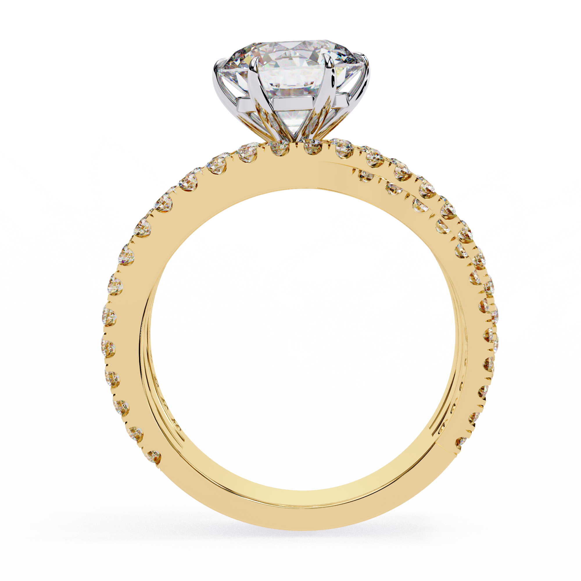 1.63 Carat Round Shape Lab Grown Diamond Crossover Engagement Ring