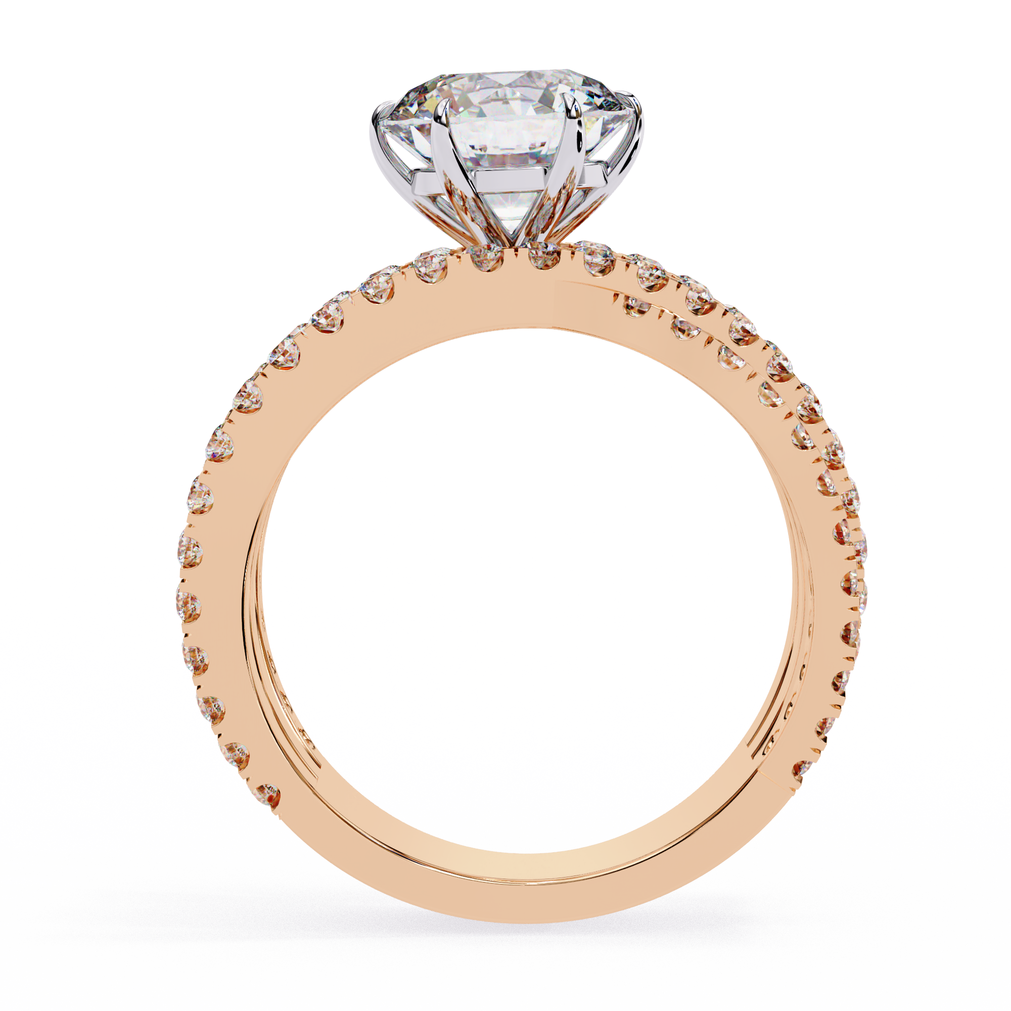 1.63 Carat Round Shape Lab Grown Diamond Crossover Engagement Ring