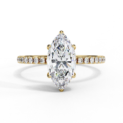 Modern 1.72 CT Marquise & Round Lab Grown Diamond Engagement Ring