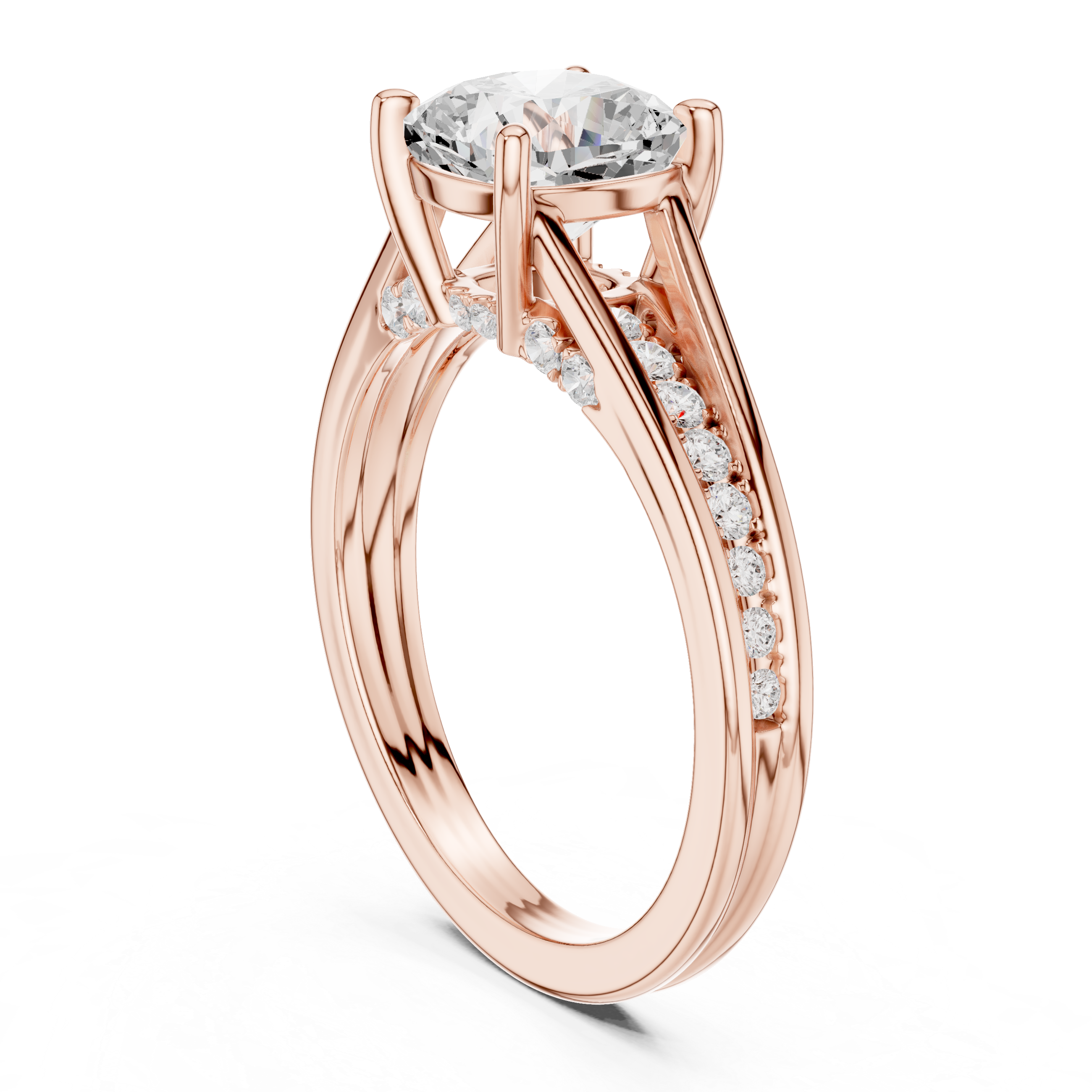 2.29 Ct Cushion & Round Natural Diamond Ring