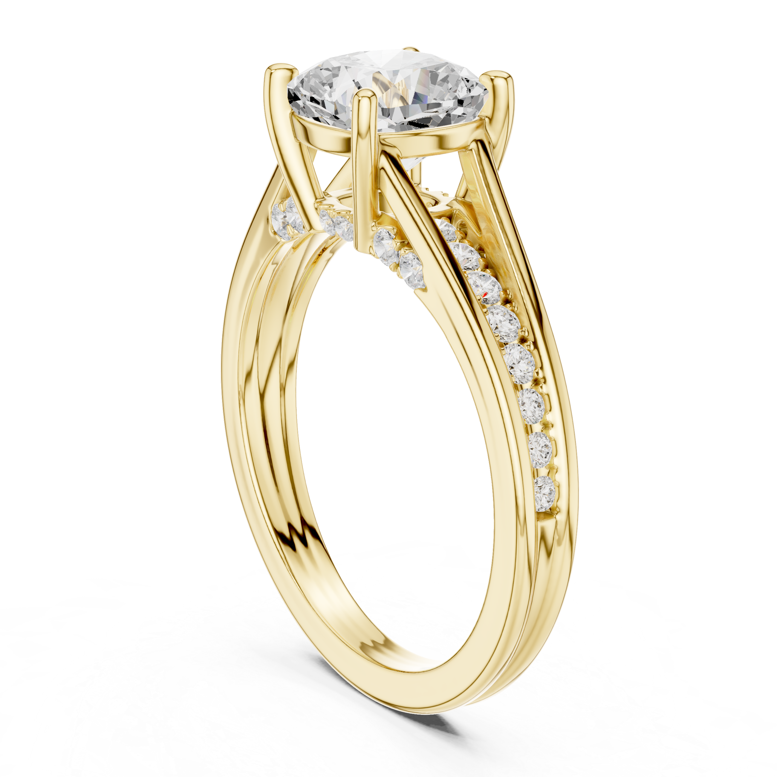 2.29 Ct Cushion & Round Natural Diamond Ring