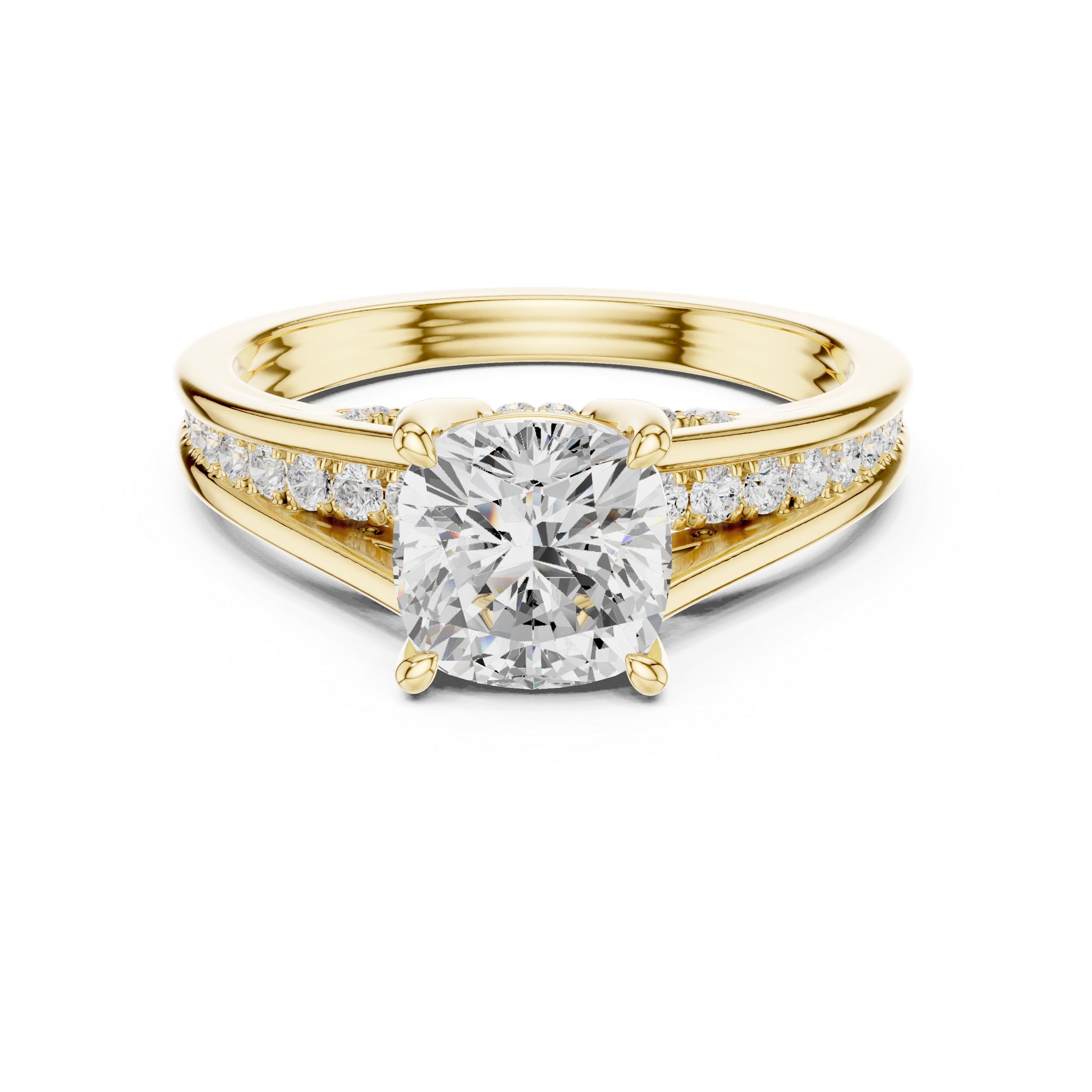 2.29ct Natural Diamond Engagement Ring – Dual Shape Cushion & Round H/VS1