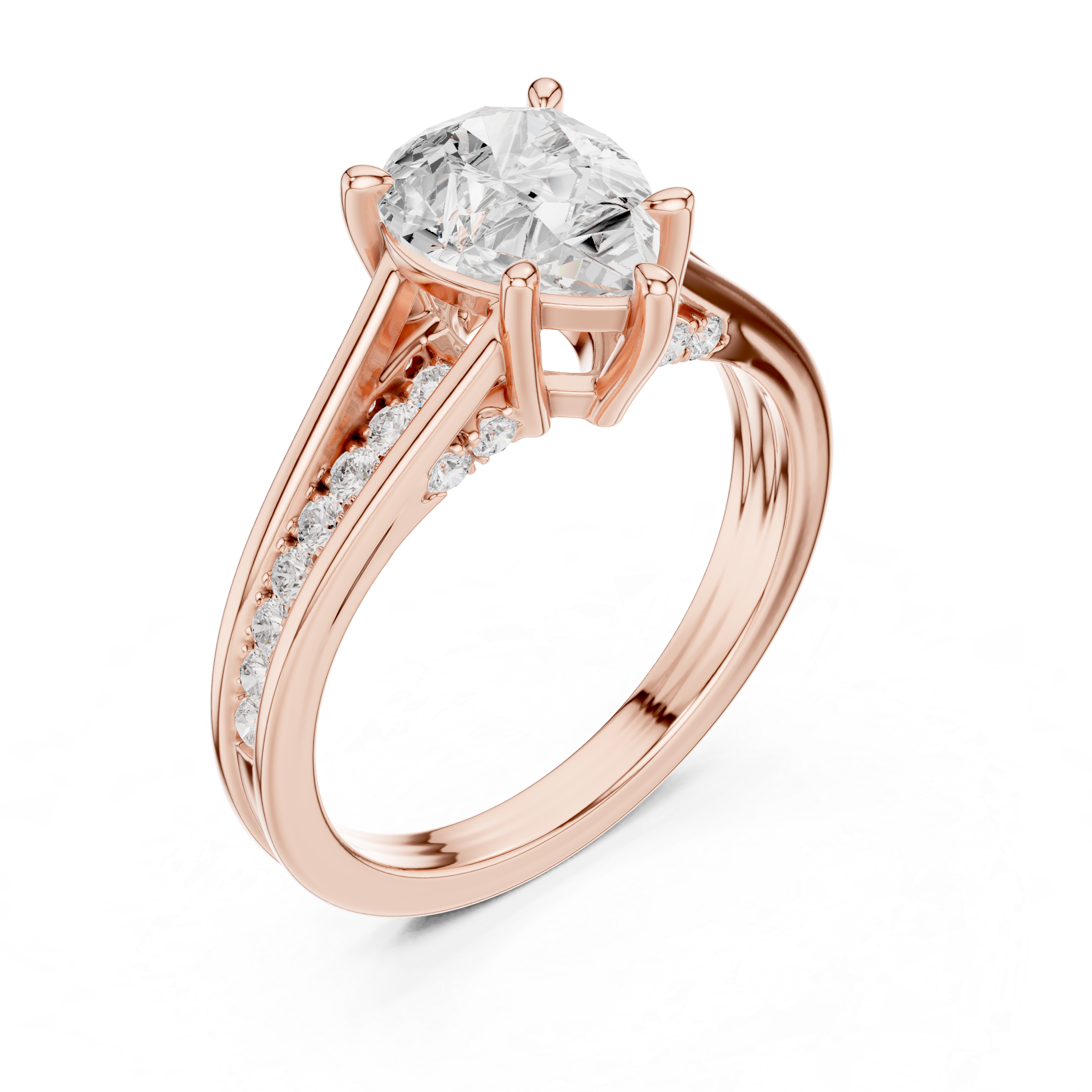 2.29ct Natural Diamond Engagement Ring – Dual Shape Pear & Round I/SI2