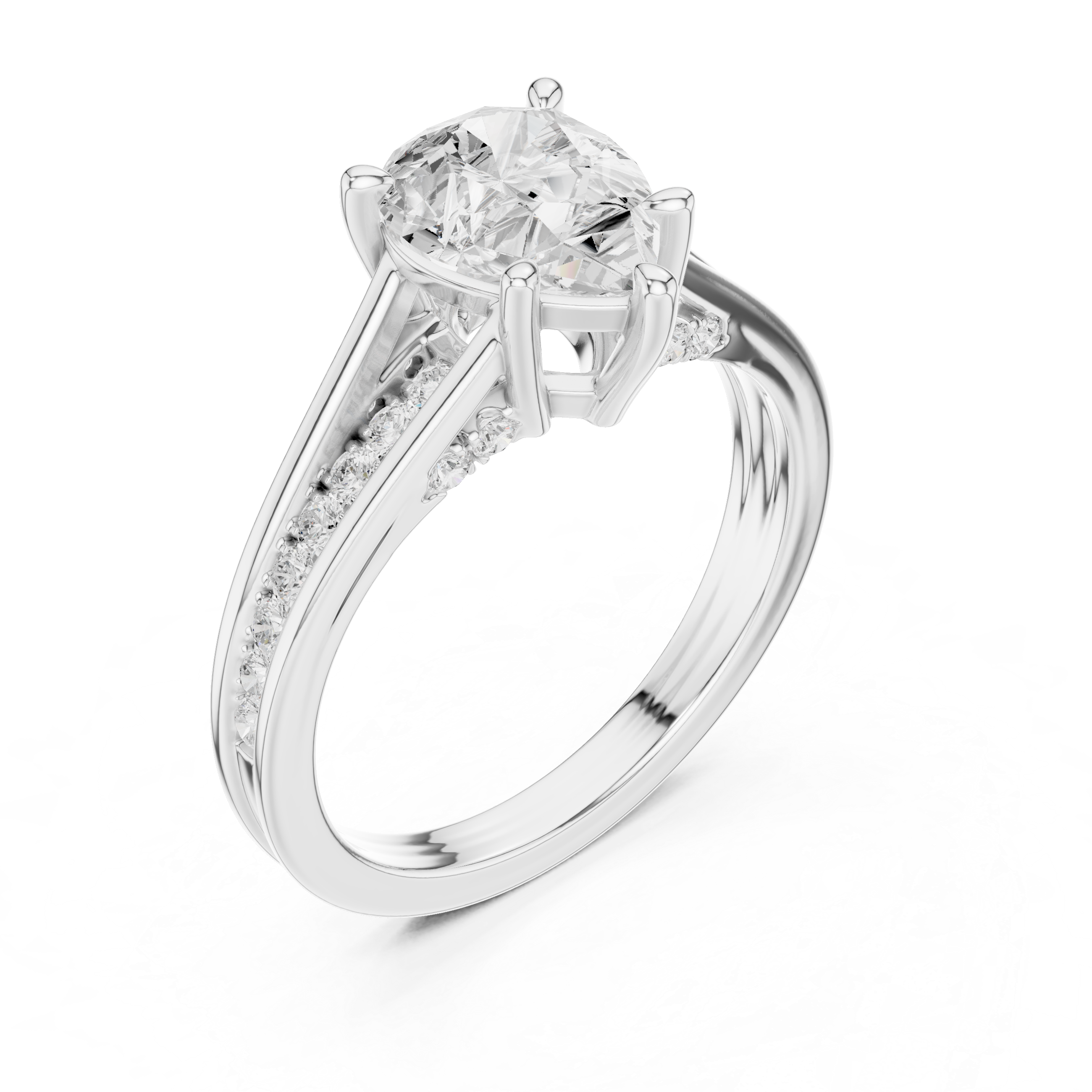 2.29ct Natural Diamond Engagement Ring – Dual Shape Pear & Round I/SI2