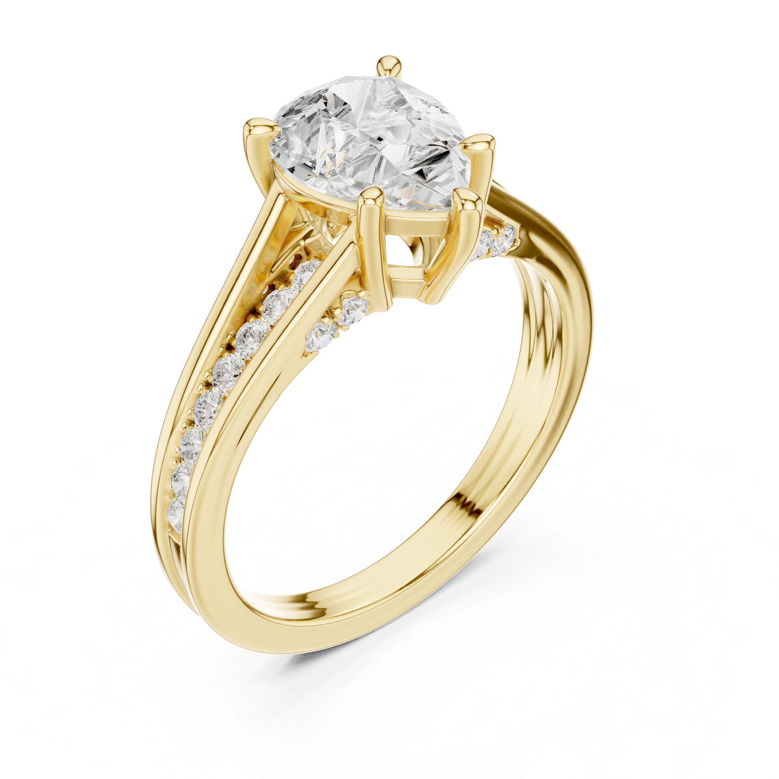 2.29ct Natural Diamond Engagement Ring – Dual Shape Pear & Round I/SI2