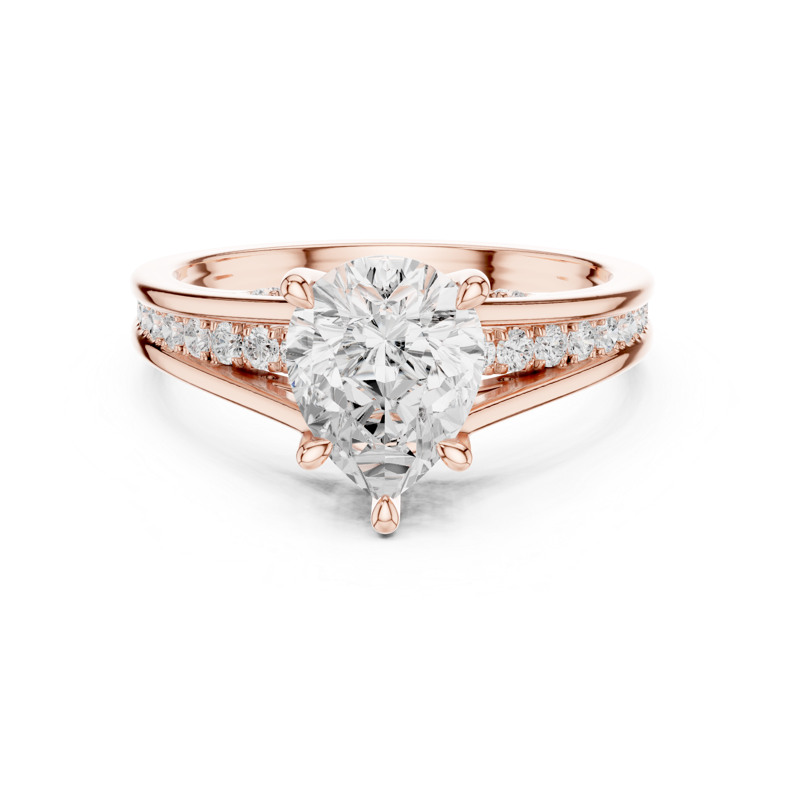 2.29ct Natural Diamond Engagement Ring – Dual Shape Pear & Round I/SI2