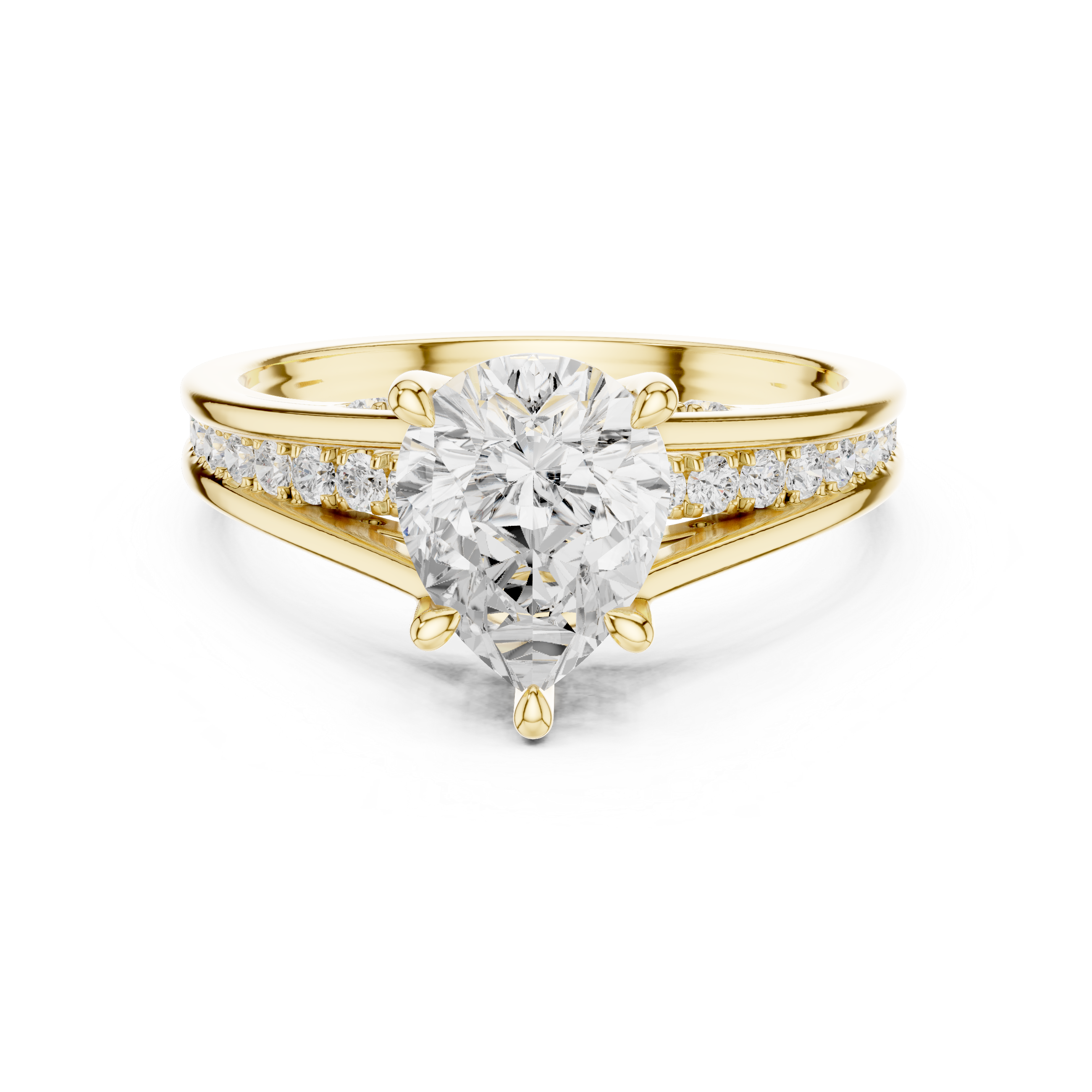 2.29ct Natural Diamond Engagement Ring – Dual Shape Pear & Round I/SI2