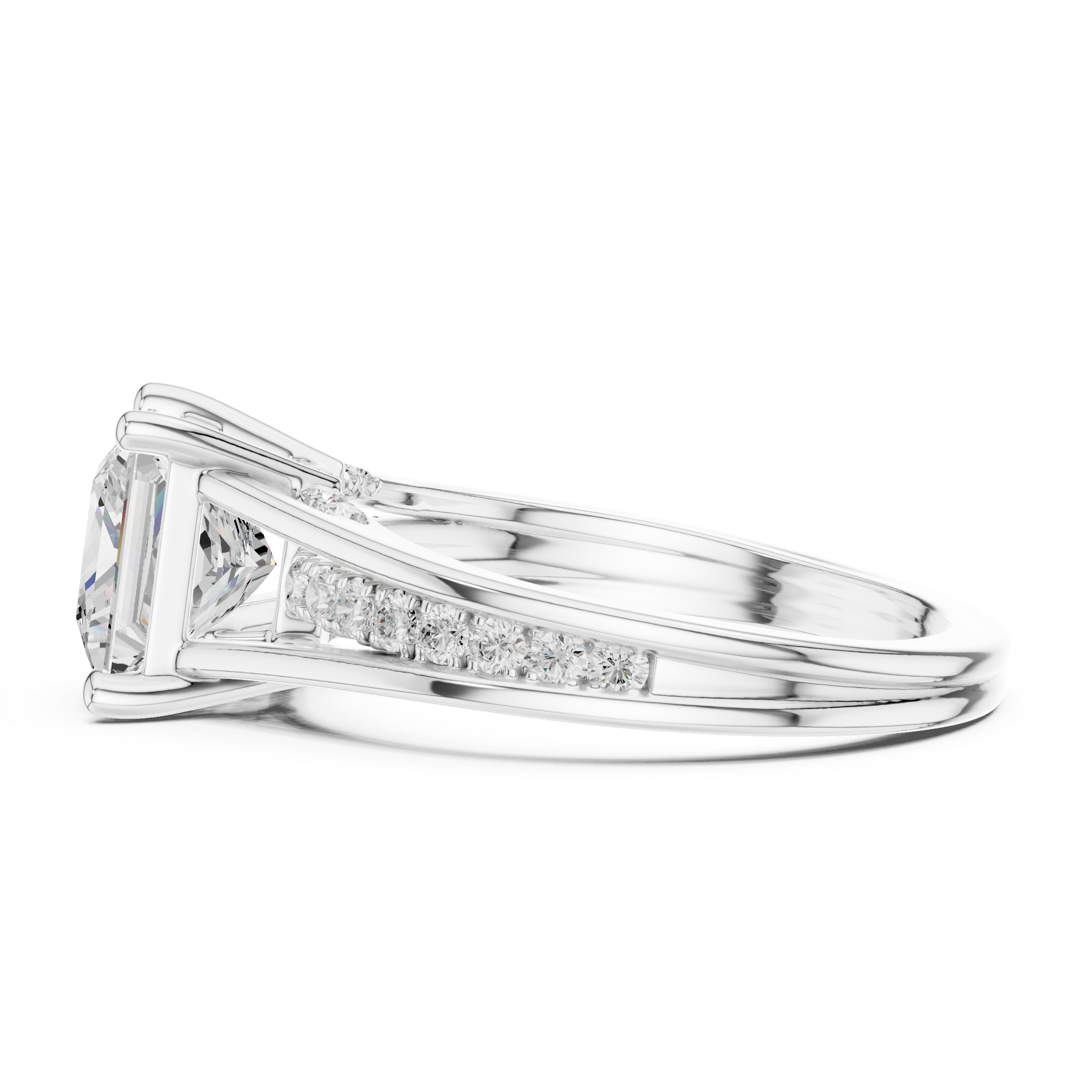 2.3 Carat Natural Princess Cut Diamond Engagement Ring – J Color, VS1 Clarity