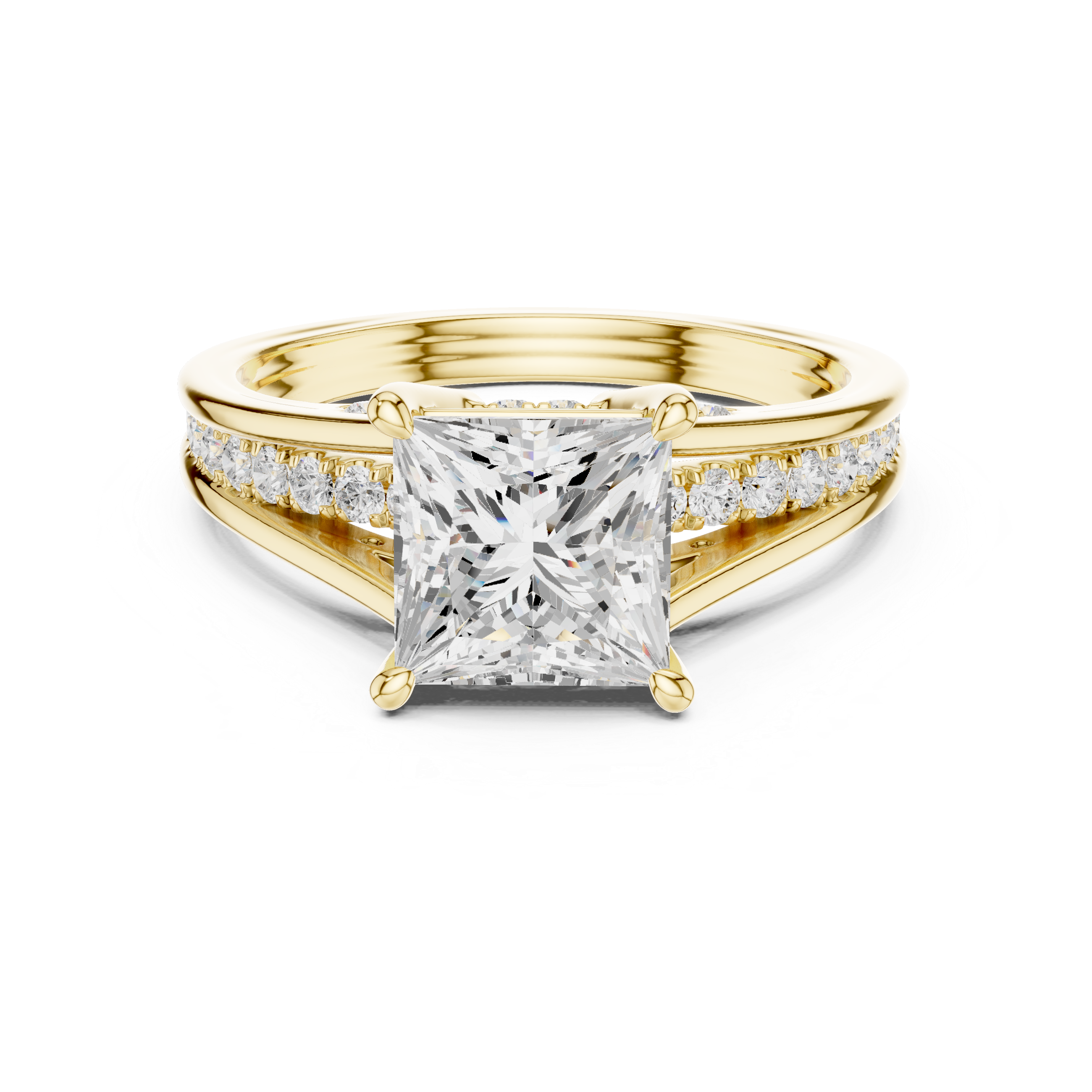 2.3 Carat Natural Princess Cut Diamond Engagement Ring – J Color, VS1 Clarity