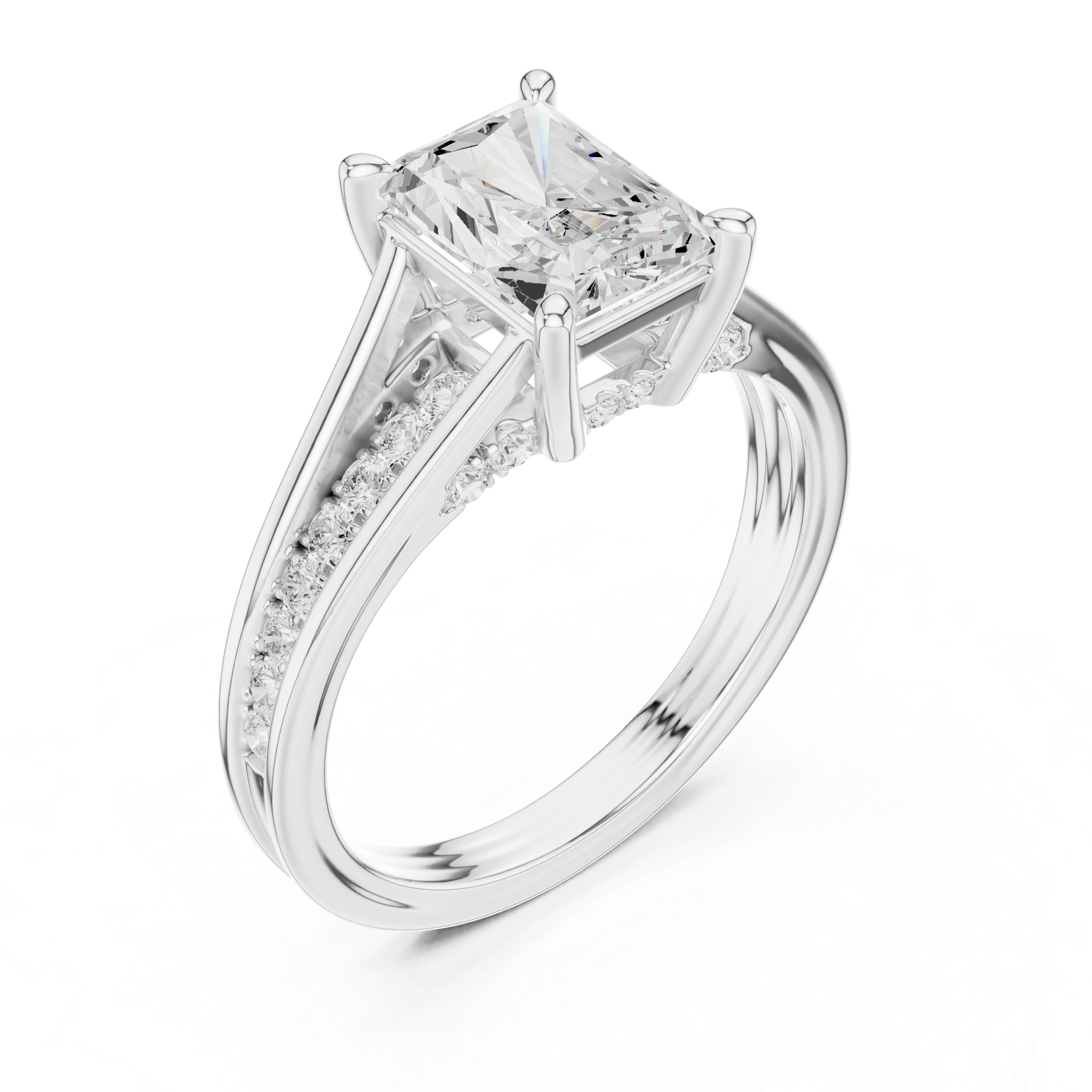 1.80 Carat Natural Radiant Cut Diamond Engagement Ring – H Color, VS1 Clarity