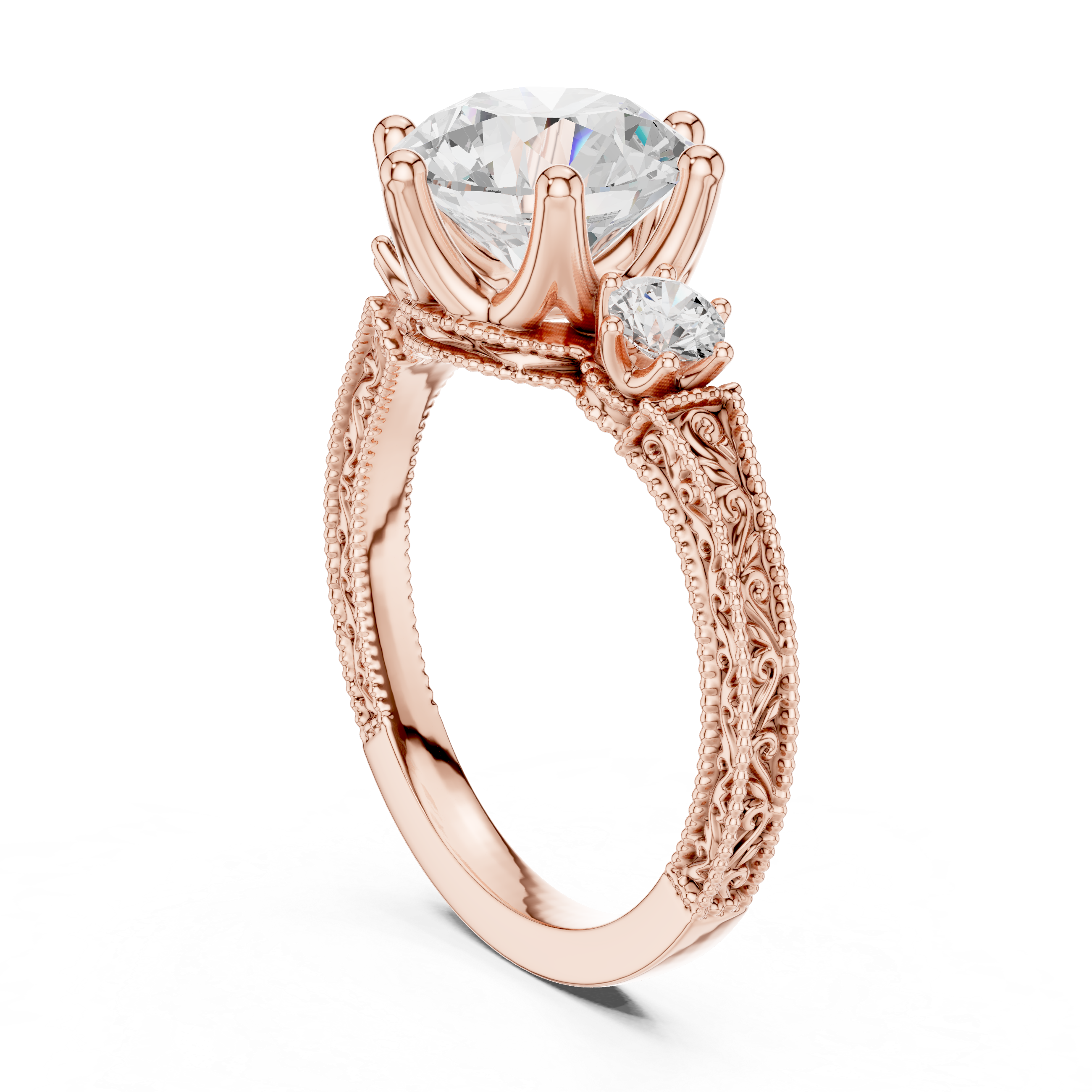 Elegant 2.80ct I/VS2 Natural Diamond Ring – Round Three-Stone Design