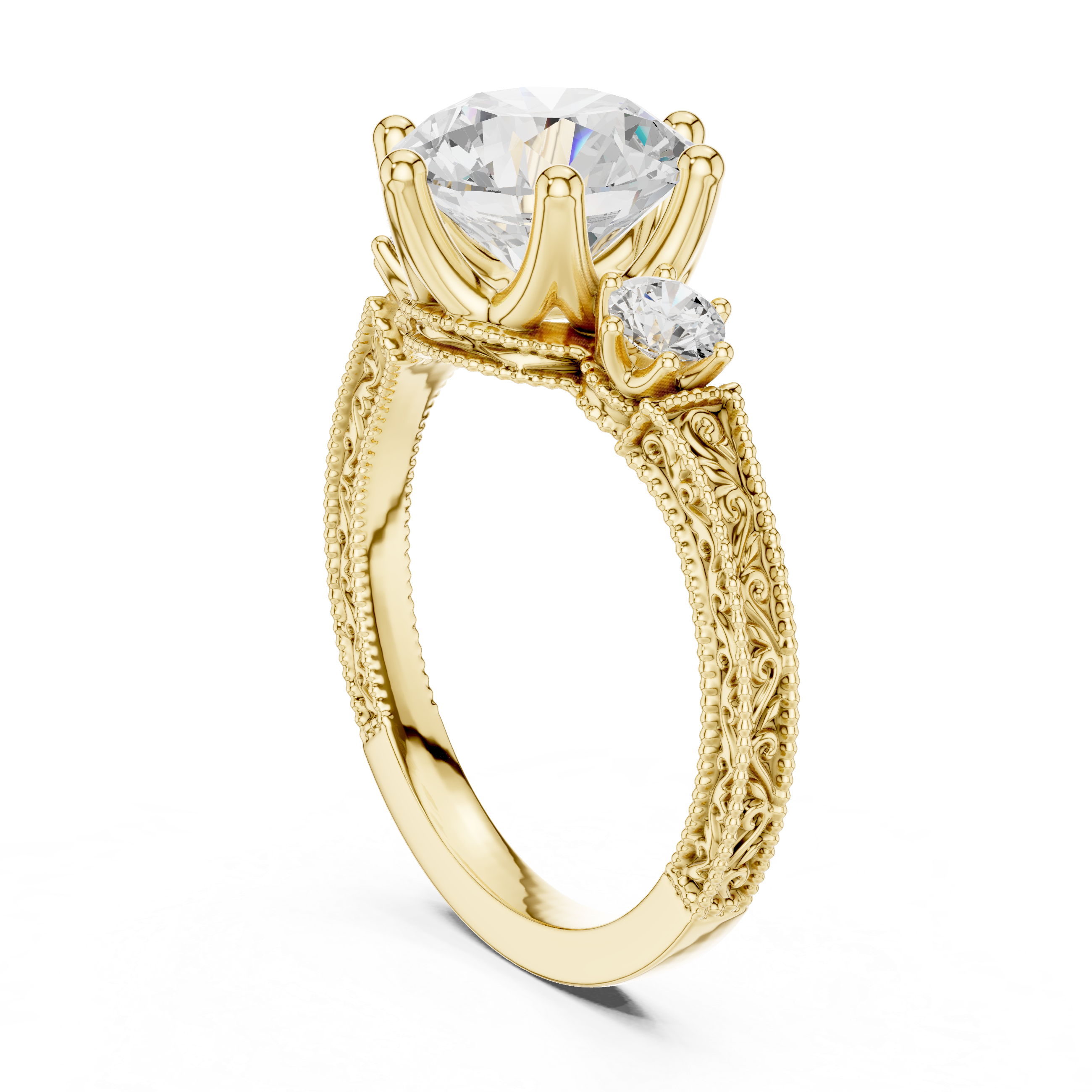 Elegant 2.80ct I/VS2 Natural Diamond Ring – Round Three-Stone Design