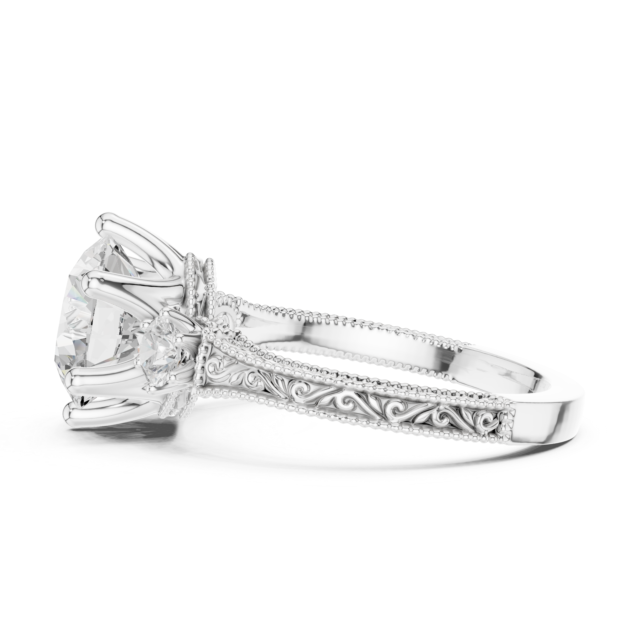 Elegant 2.80ct I/VS2 Natural Diamond Ring – Round Three-Stone Design