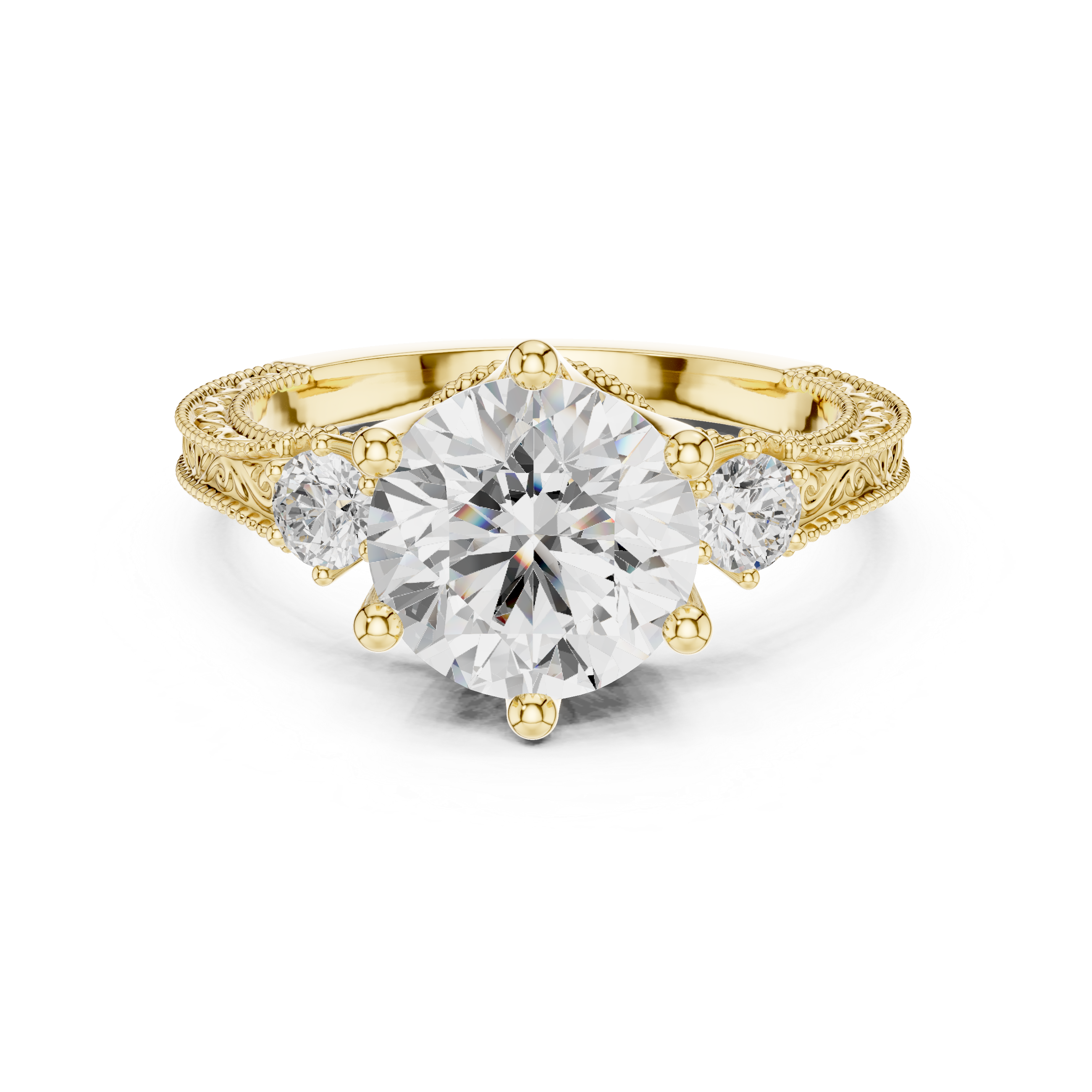 Elegant 2.80ct I/VS2 Natural Diamond Ring – Round Three-Stone Design