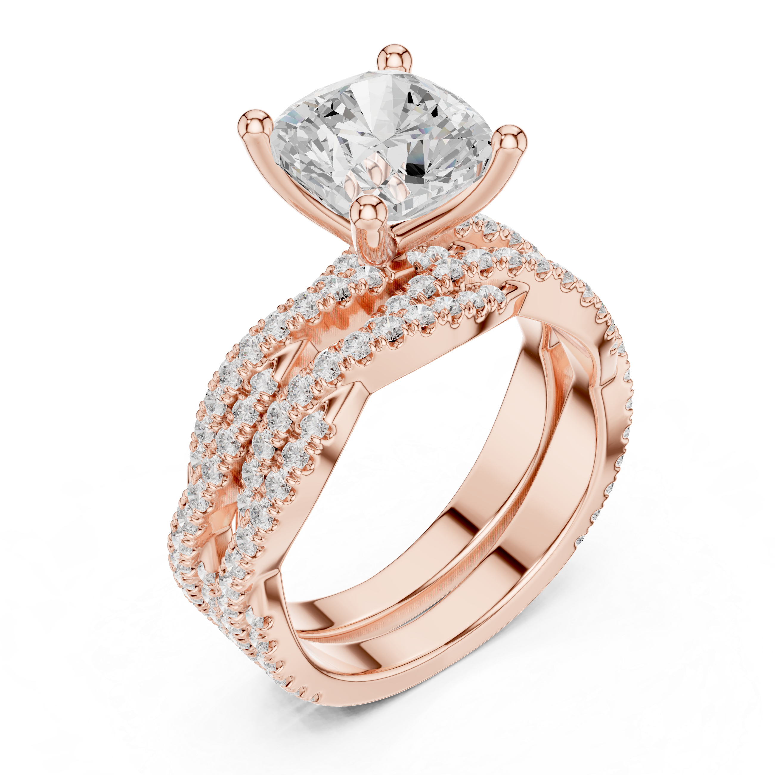 Elegant 3.23 Carat Cushion Cut Natural Diamond Engagement Ring – Premium H-VS1